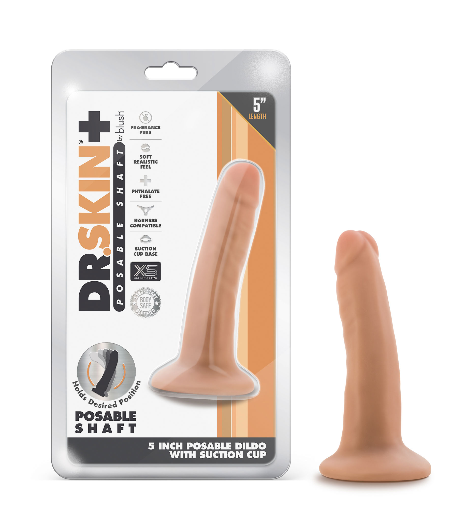 dr. skin plus  inch posable dildo vanilla 