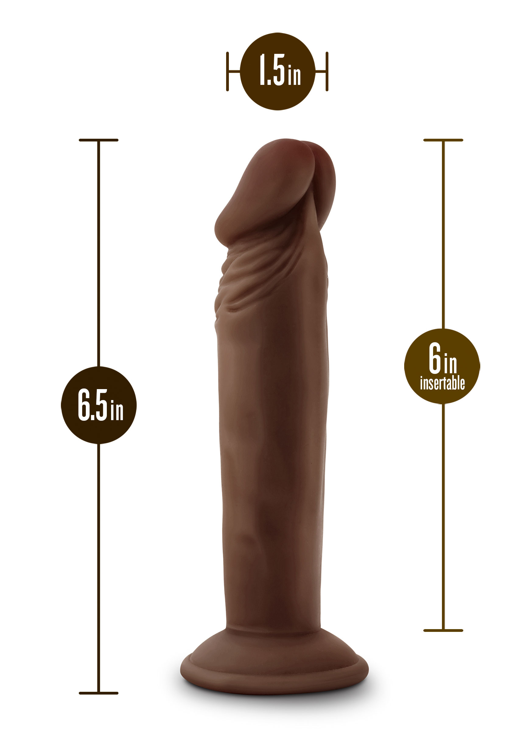 dr. skin plus  inch posable dildo chocolate 