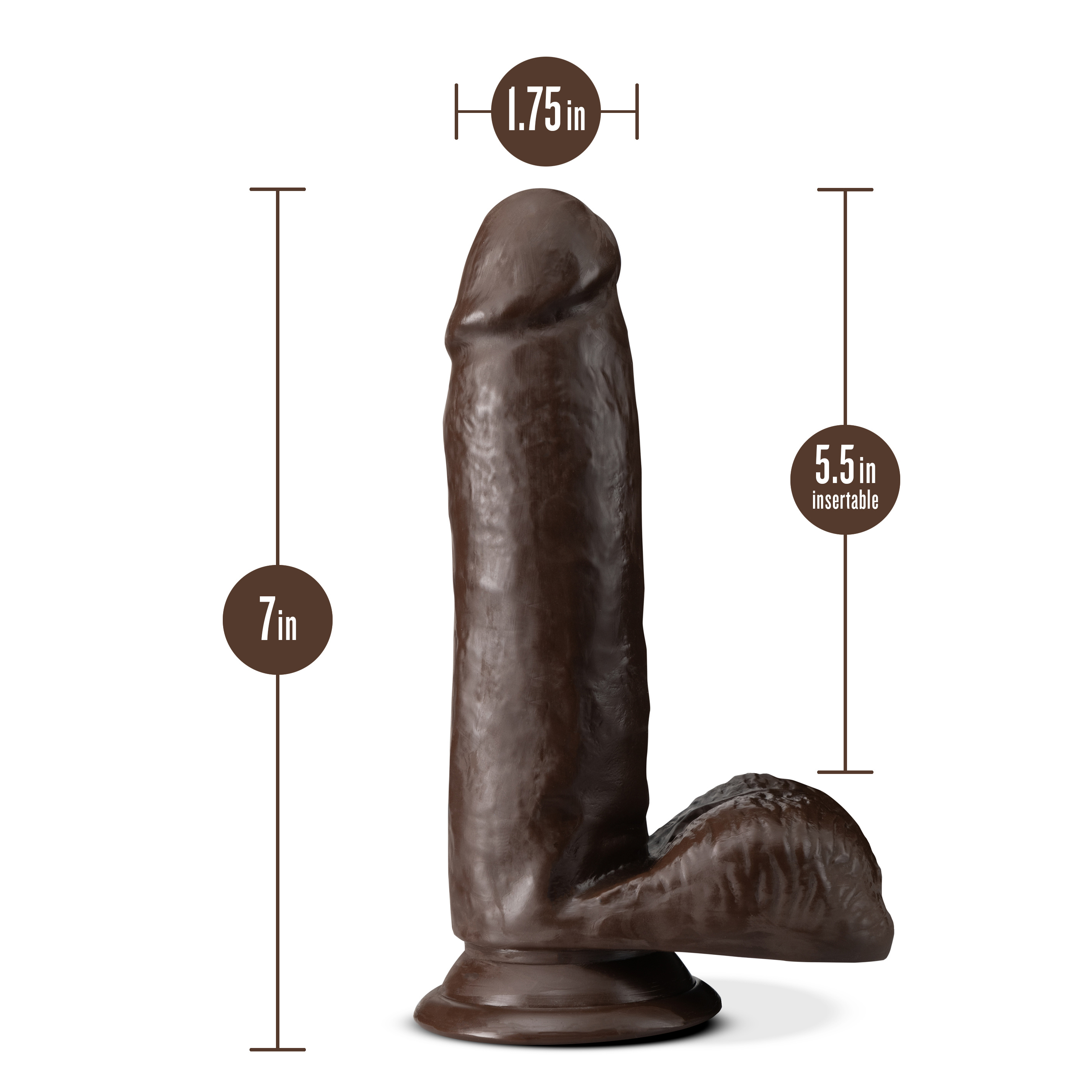 dr. skin plus  inch posable dildo with balls  chocolate 