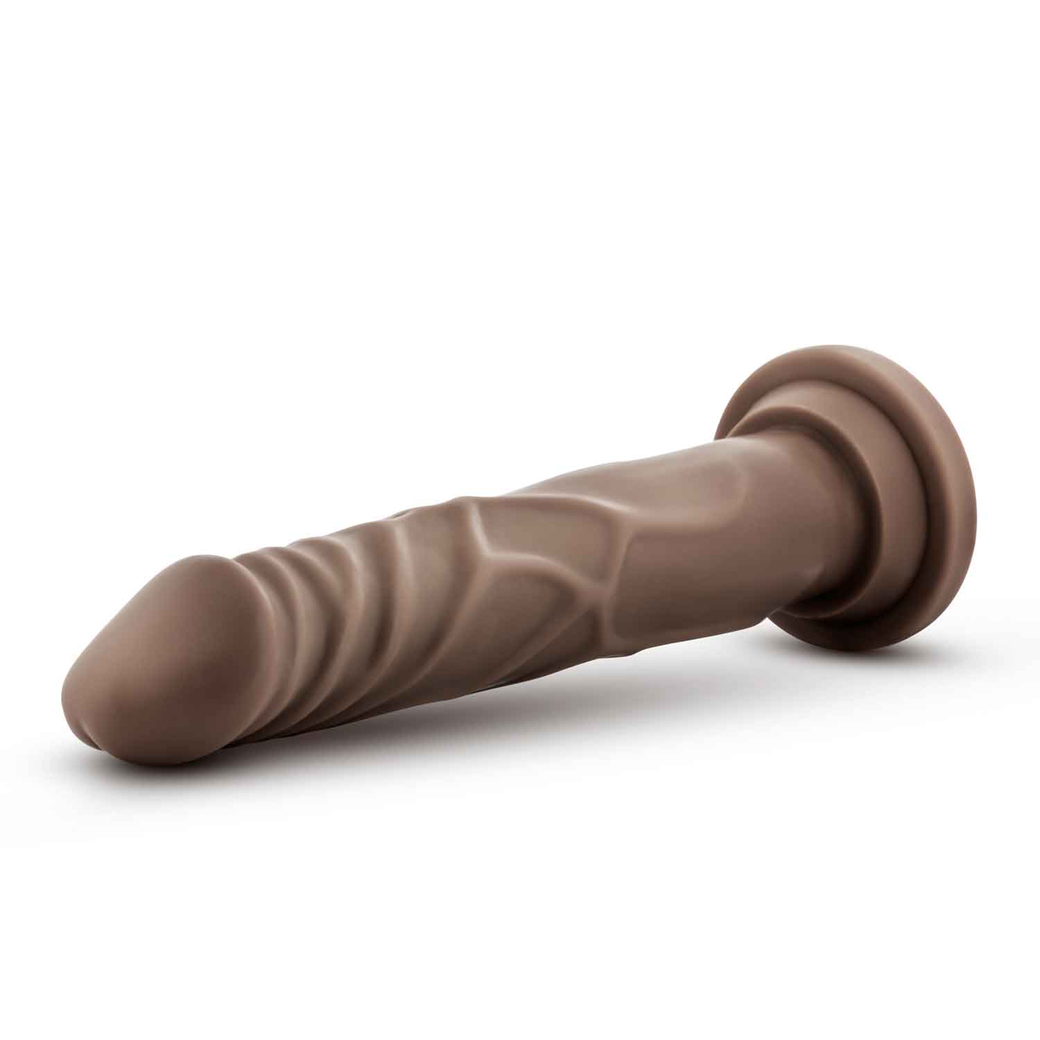 dr. skin silicone dr. carter  inch dong with  suction cup chocolate 