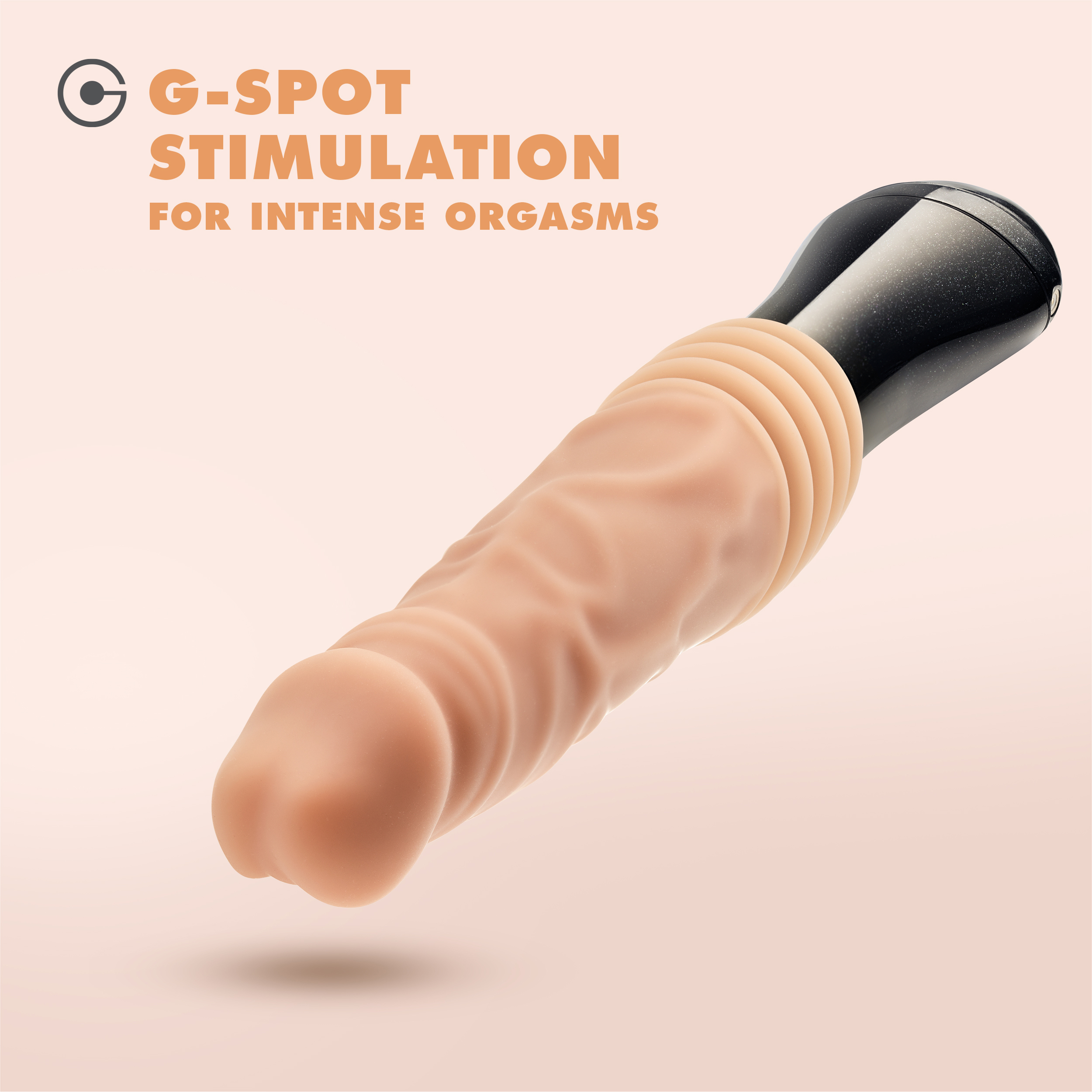 dr. skin silicone dr. knight thrusting  gyrating vibrating dildo beige 