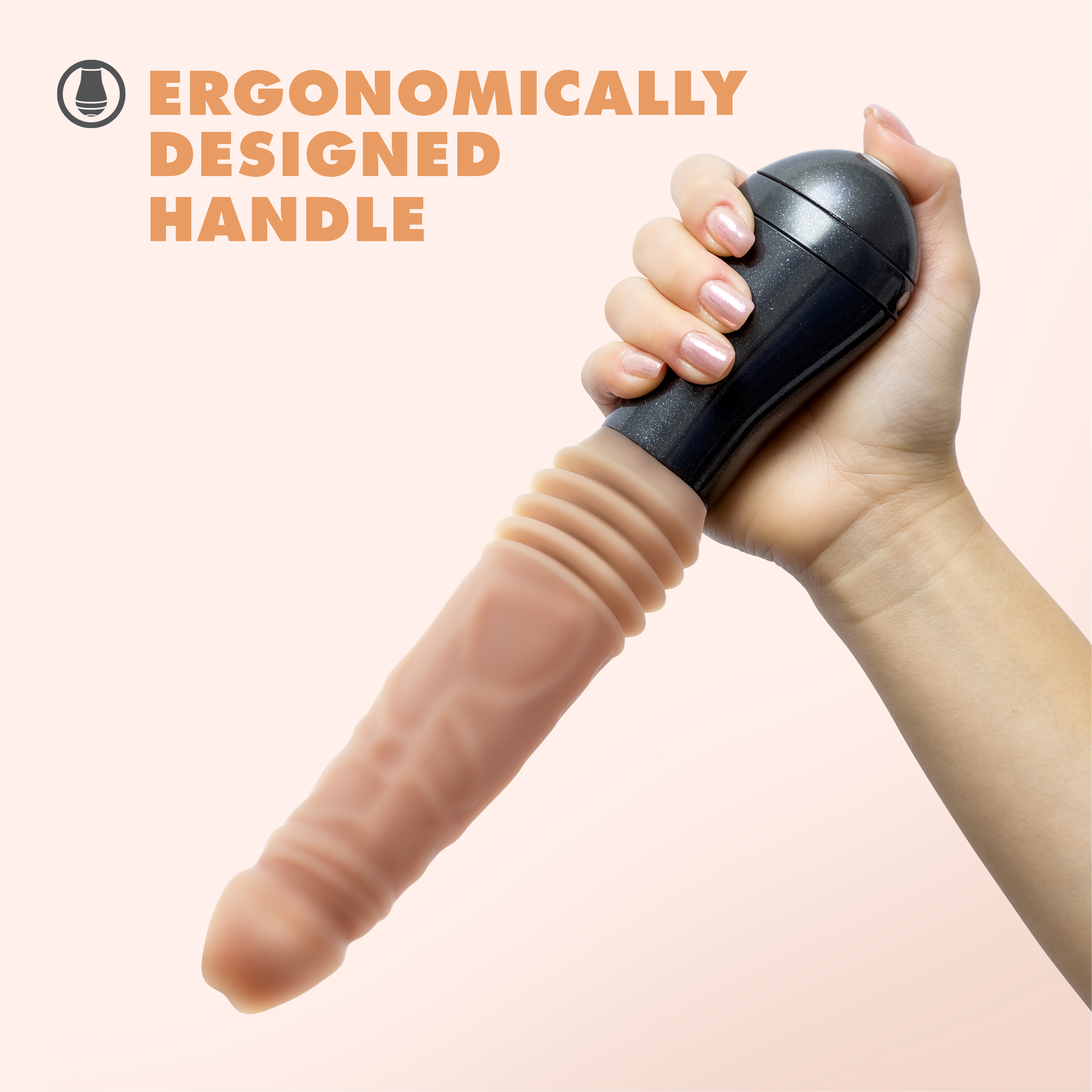 dr. skin silicone dr. knight thrusting  gyrating vibrating dildo beige 