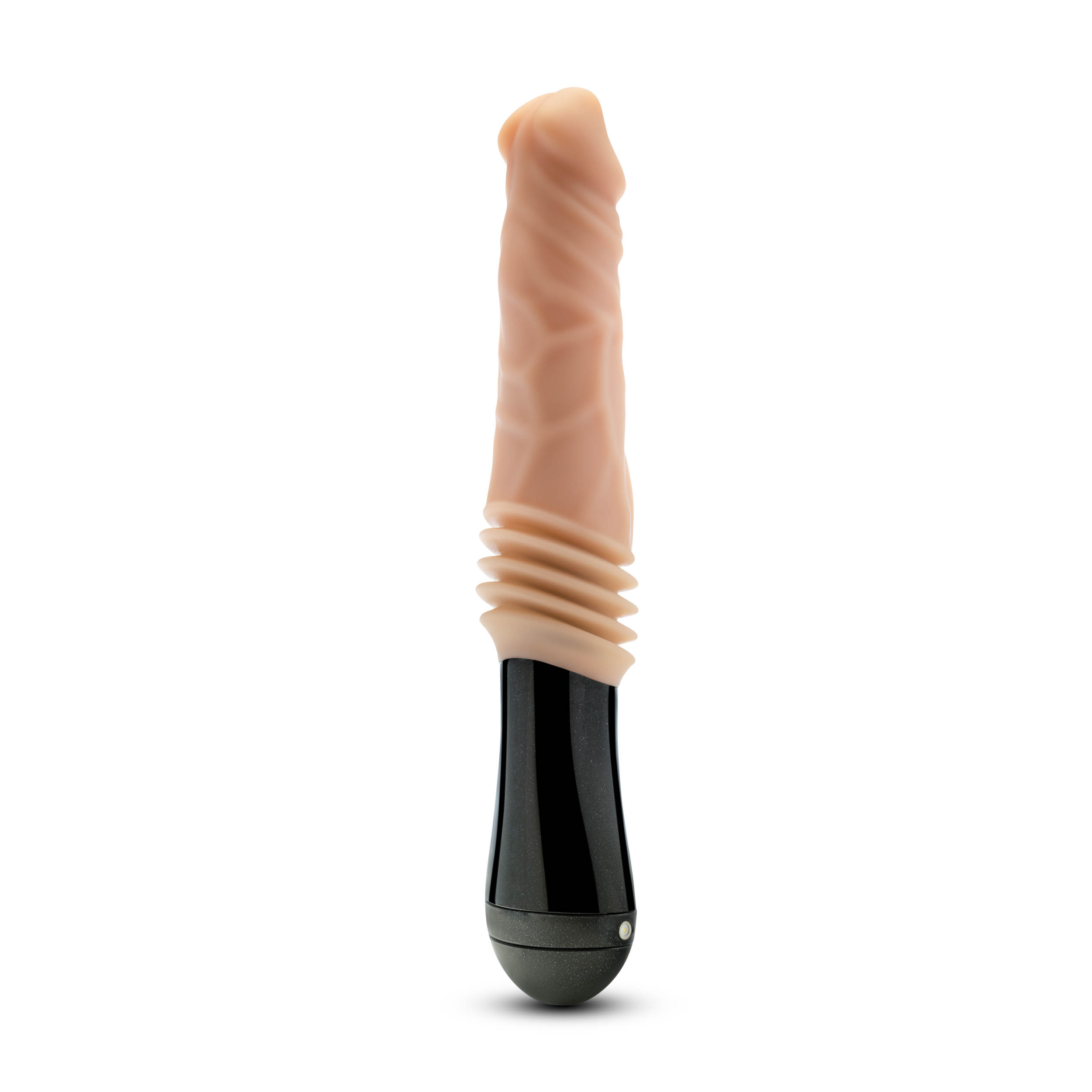 dr. skin silicone dr. knight thrusting  gyrating vibrating dildo beige 