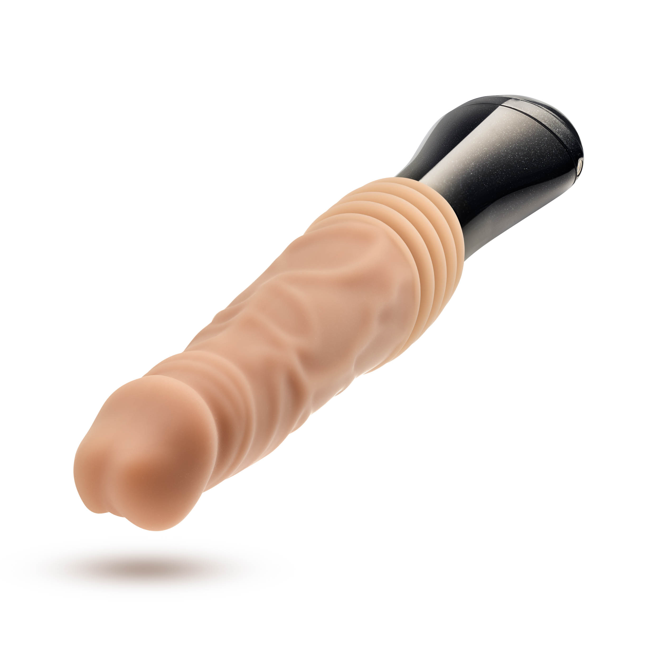 dr. skin silicone dr. knight thrusting  gyrating vibrating dildo beige 