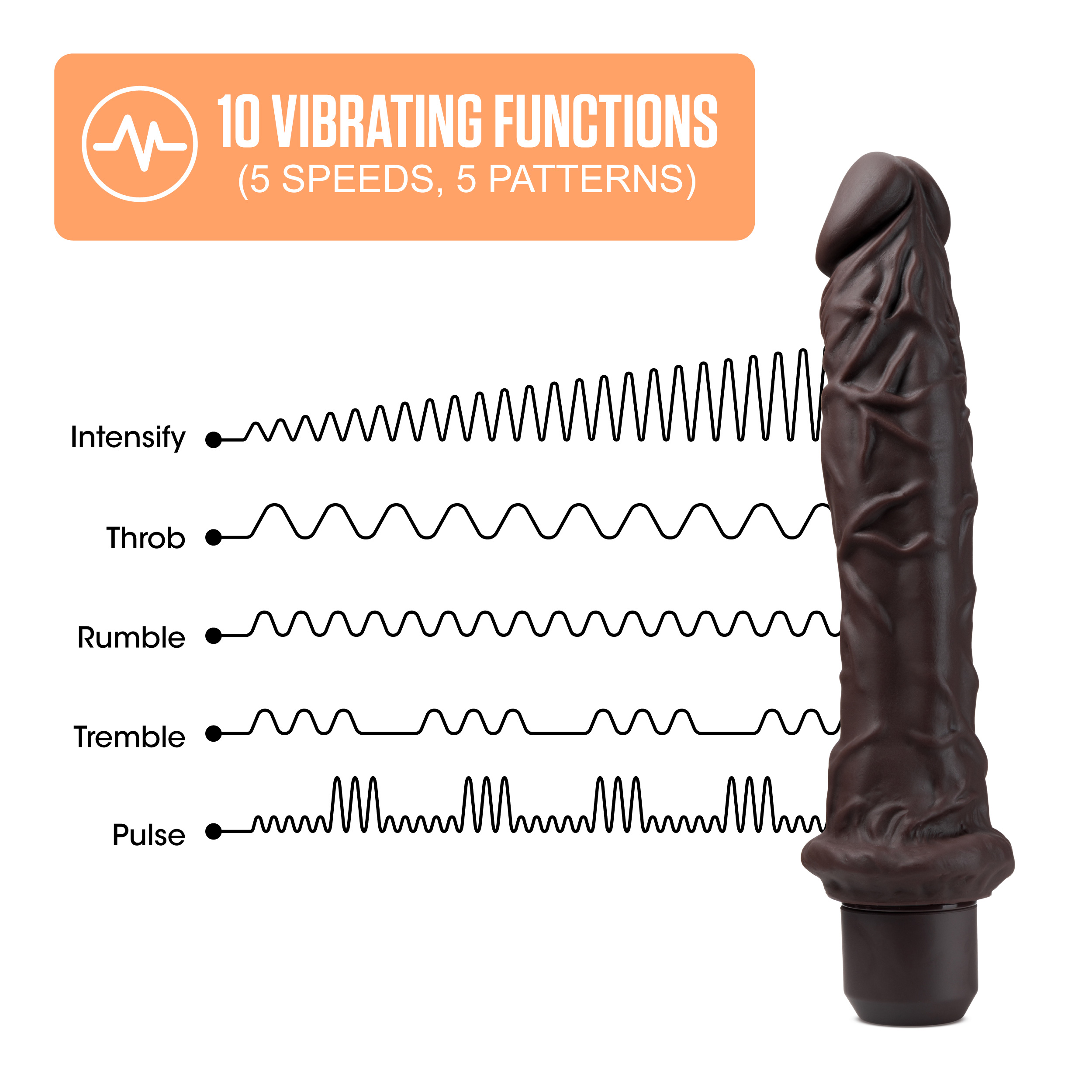 dr. skin silicone dr. richard  inch vibrating dildo brown 