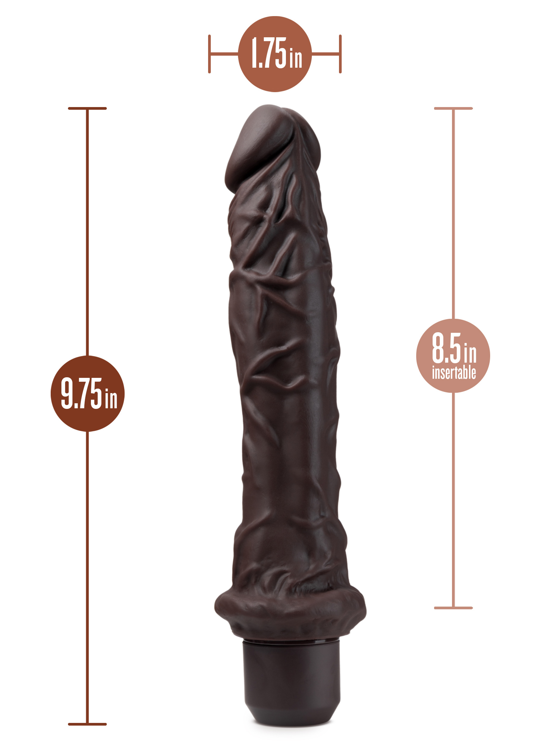 dr. skin silicone dr. richard  inch vibrating dildo brown 