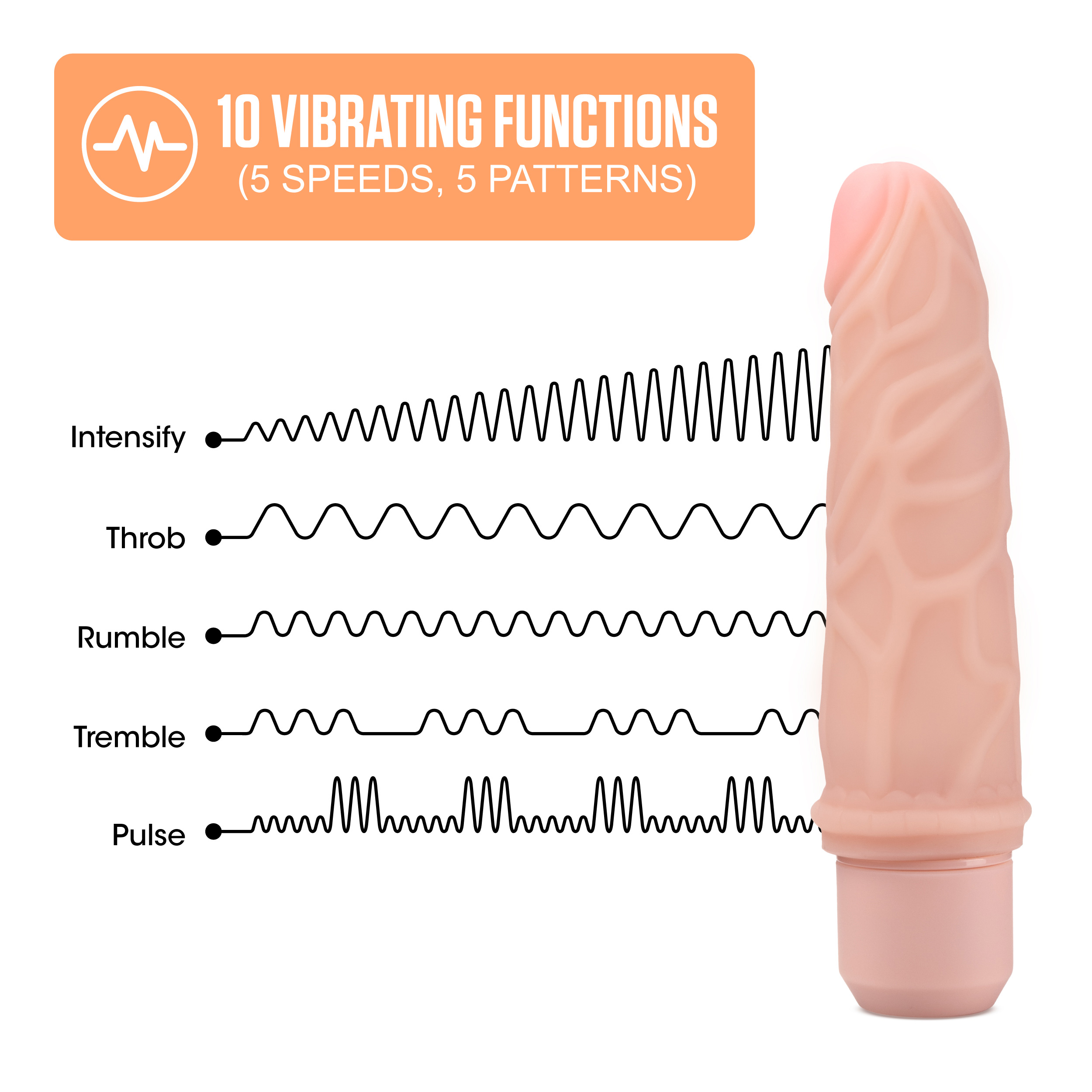 dr. skin silicone dr. robert  inch vibrating  dildo  beige 