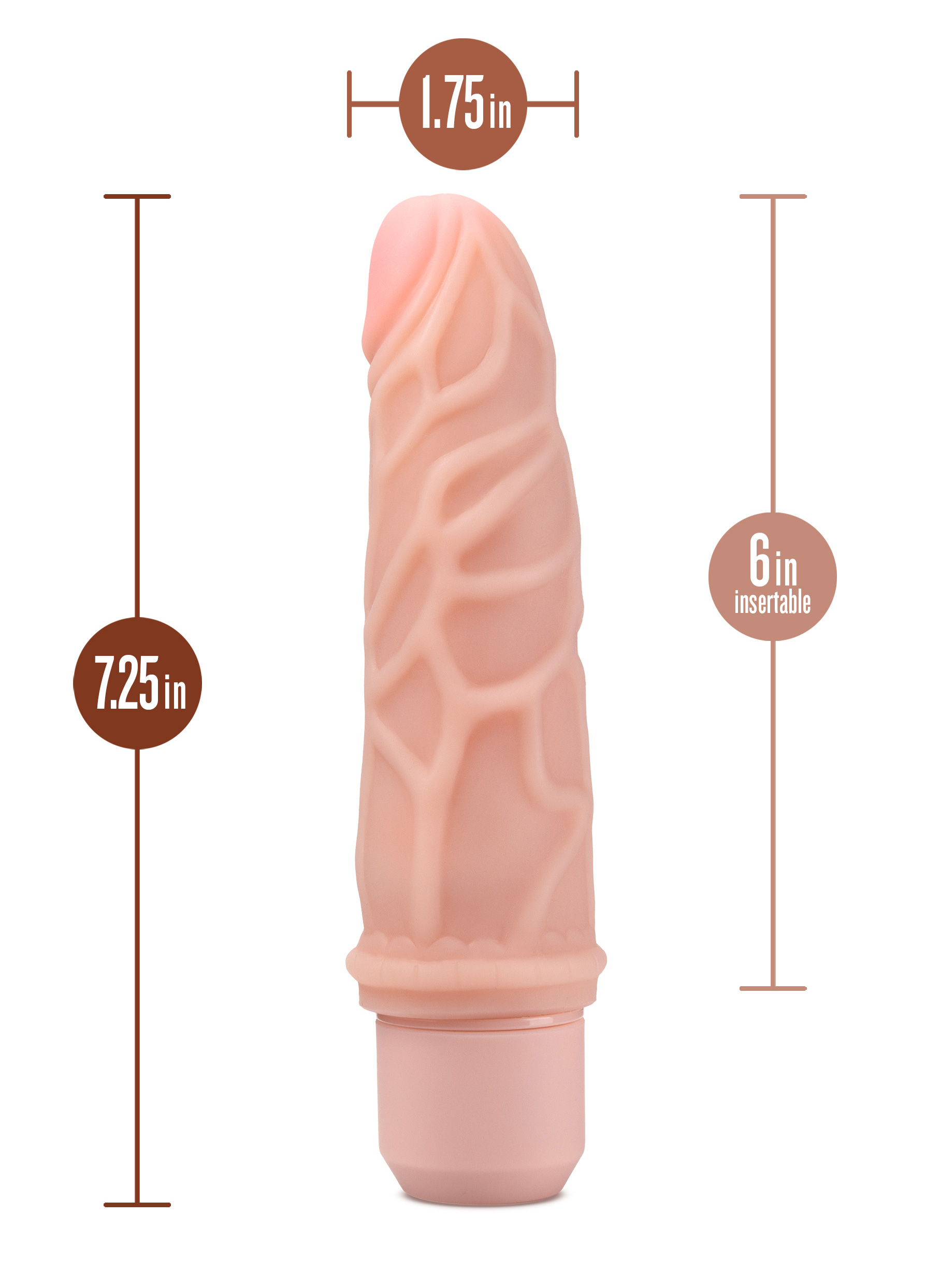 dr. skin silicone dr. robert  inch vibrating  dildo  beige 