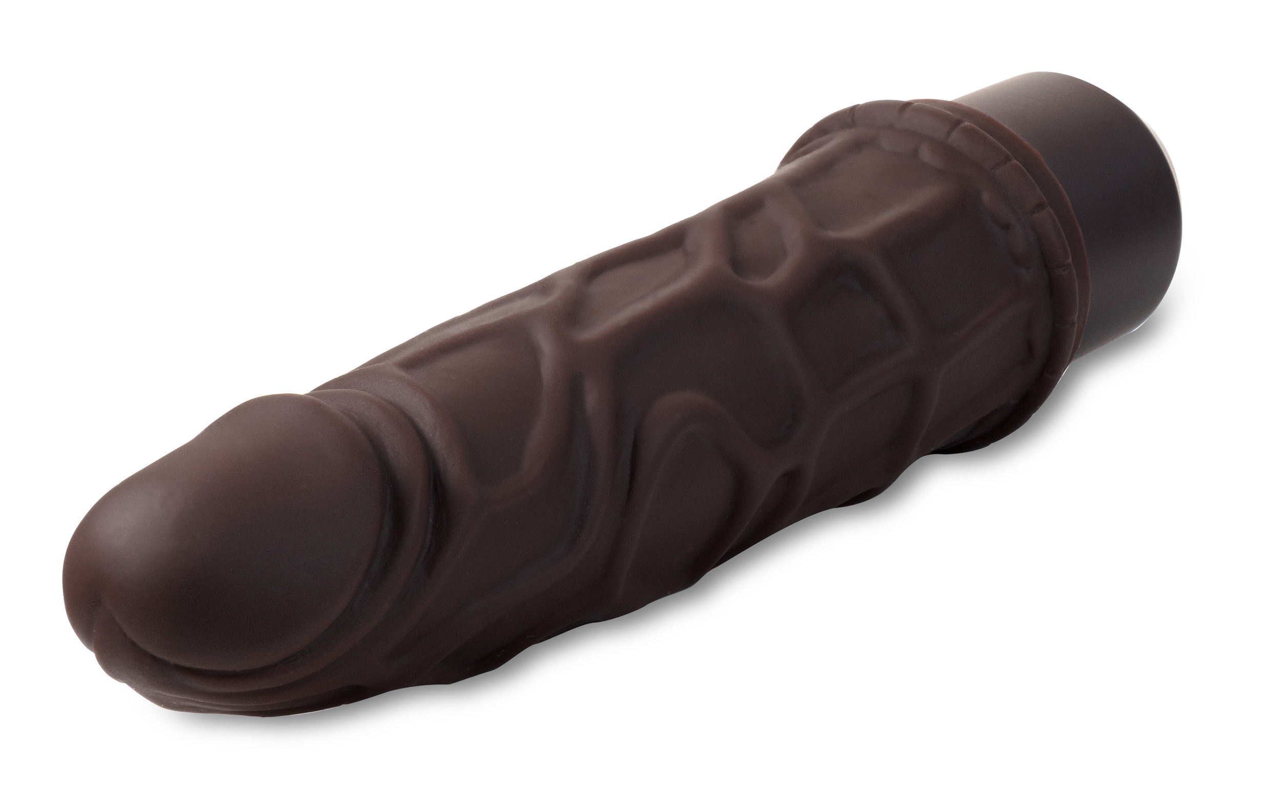 dr. skin silicone dr. robert  inch vibrating  dildo brown 