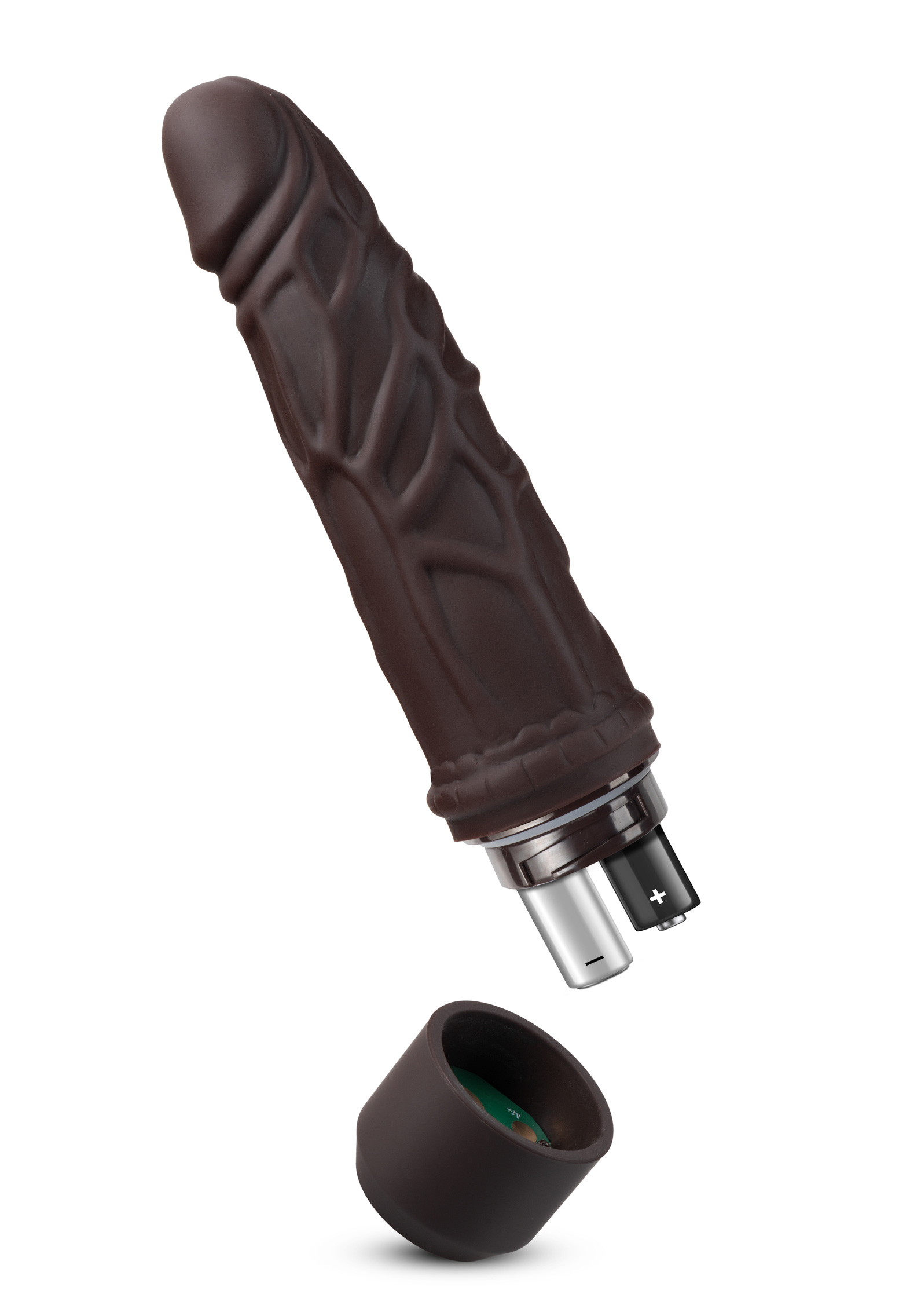 dr. skin silicone dr. robert  inch vibrating  dildo brown 