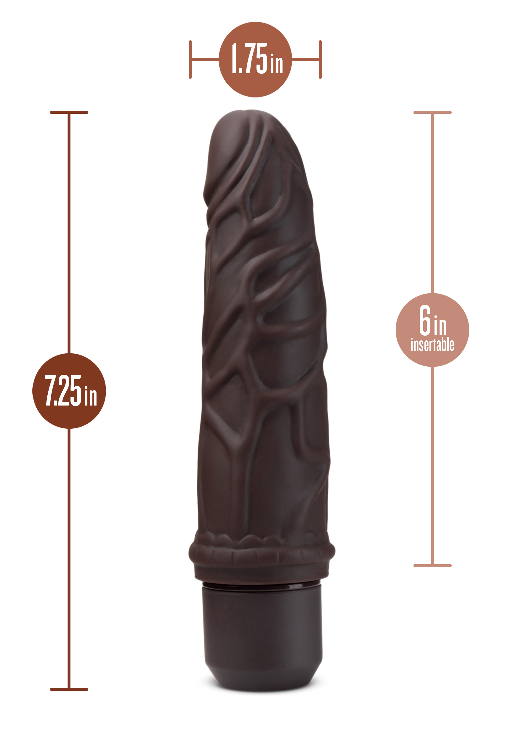 dr. skin silicone dr. robert  inch vibrating  dildo brown 