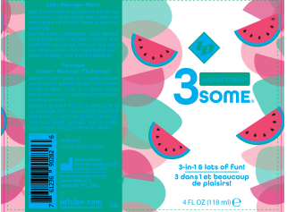 3some 3 in 1 Lubricant Watermelon 4 Fl Oz