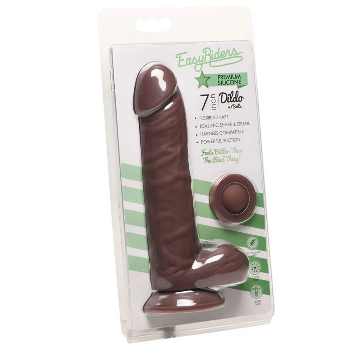 easy riders  silicone dildo with balls dark 