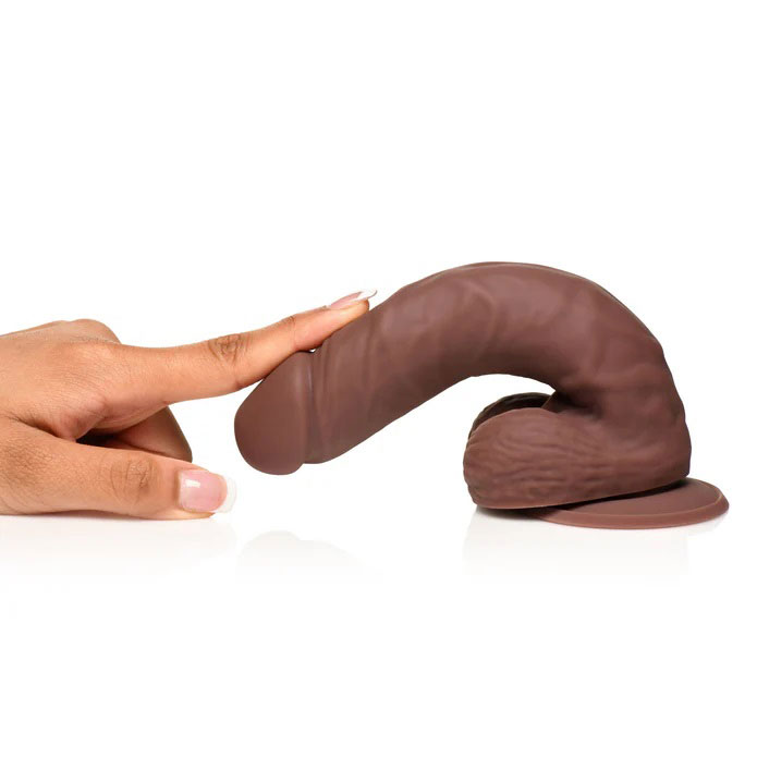 easy riders  silicone dildo with balls dark 