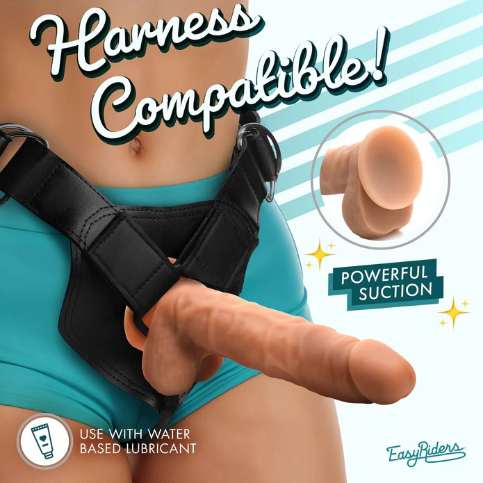 easy riders  silicone dildo with balls medium 