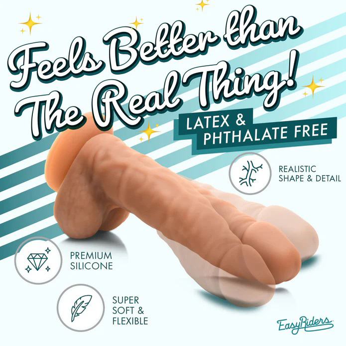 easy riders  silicone dildo with balls medium 