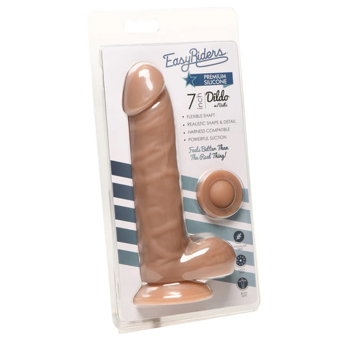 easy riders  silicone dildo with balls medium 