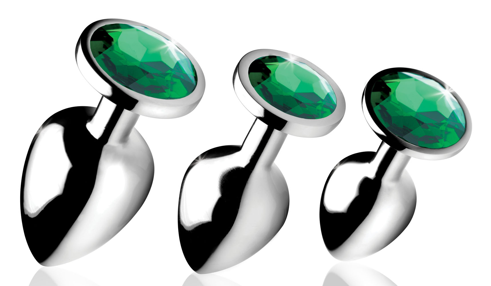 emerald gem anal plug set 