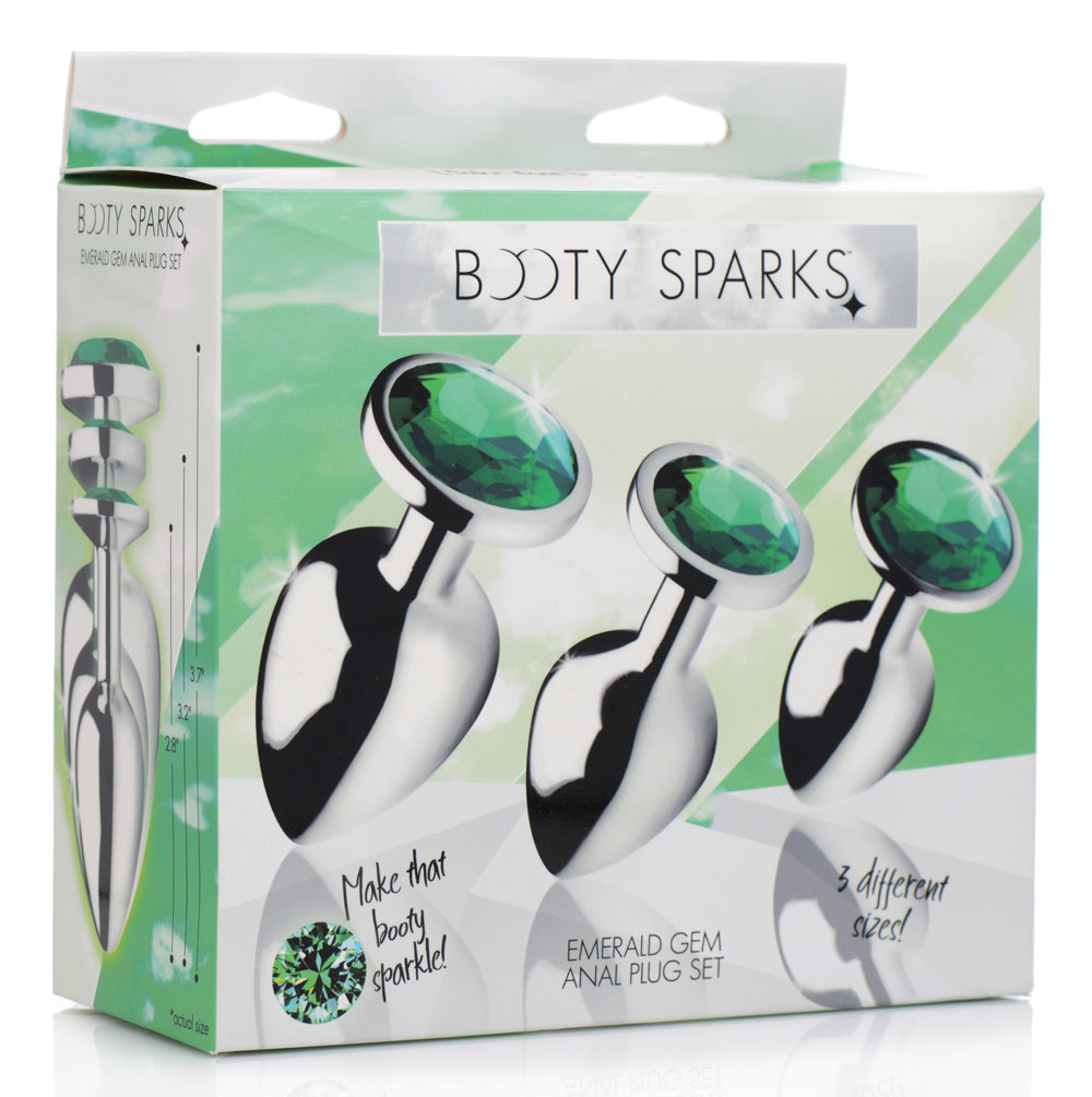 emerald gem anal plug set 