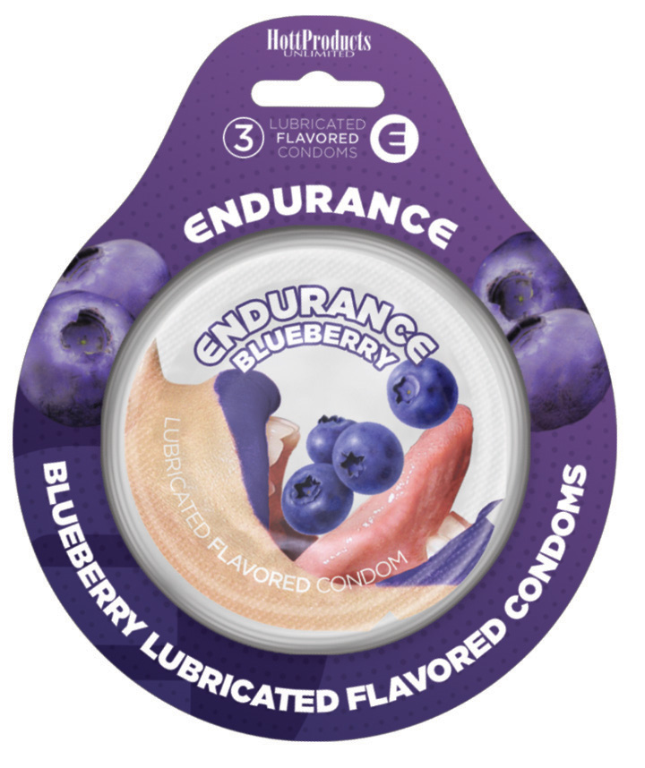 endurance condoms  blueberry  pack 