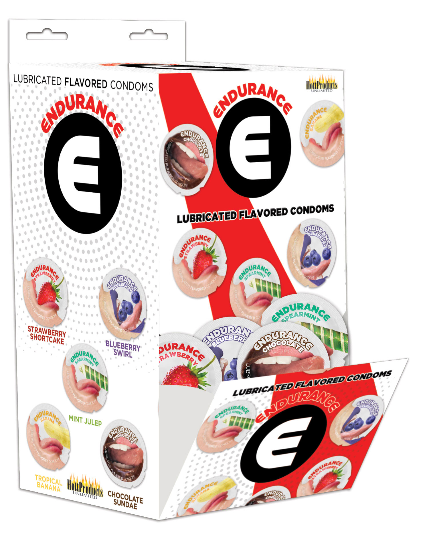 endurance condoms  count wall mount display  assorted flavors 