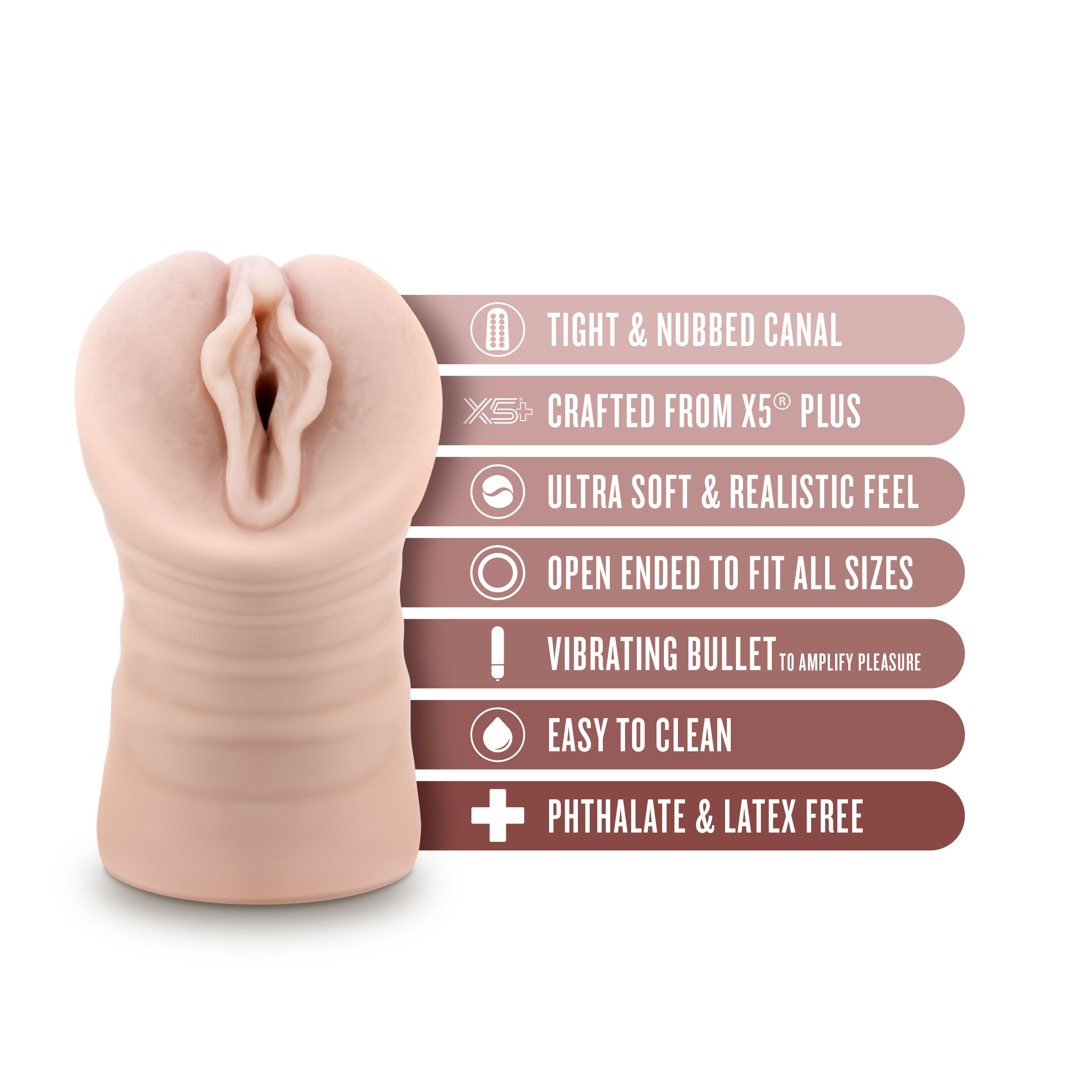 enlust destini vibrating stroker beige 