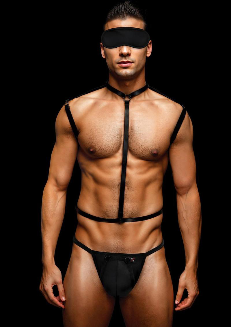 envy  pc wet look chest harness largexlarge black 