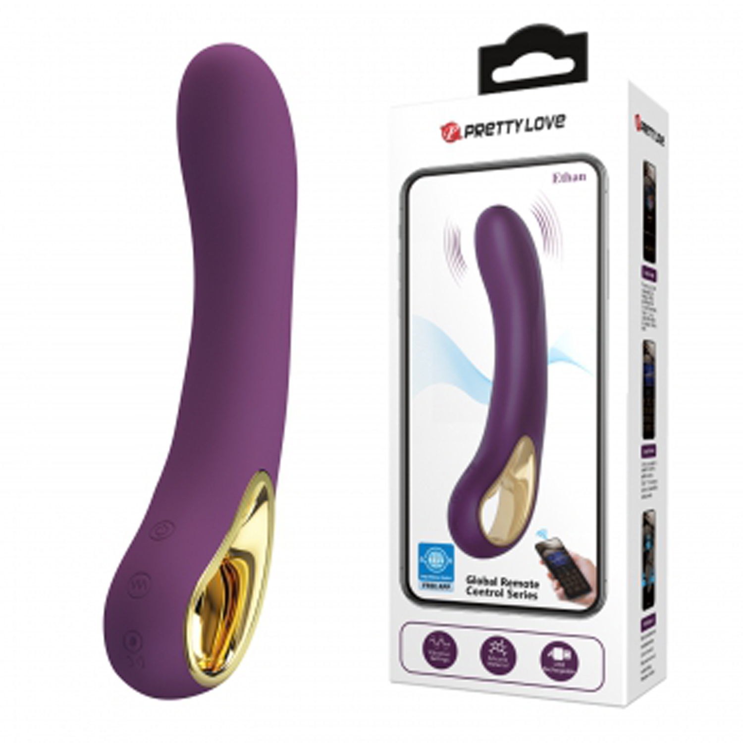 ethan global app control vibrator purple 