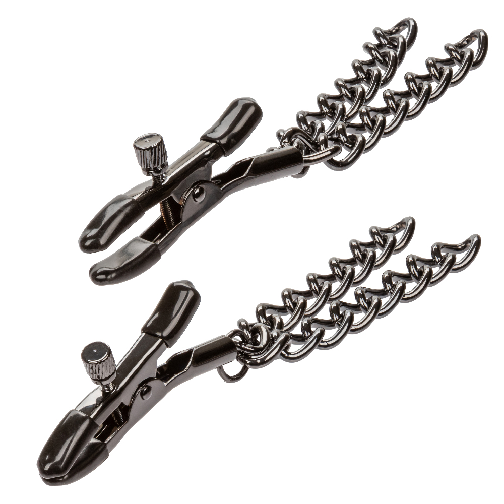 euphoria collection chain nipple clamps black 