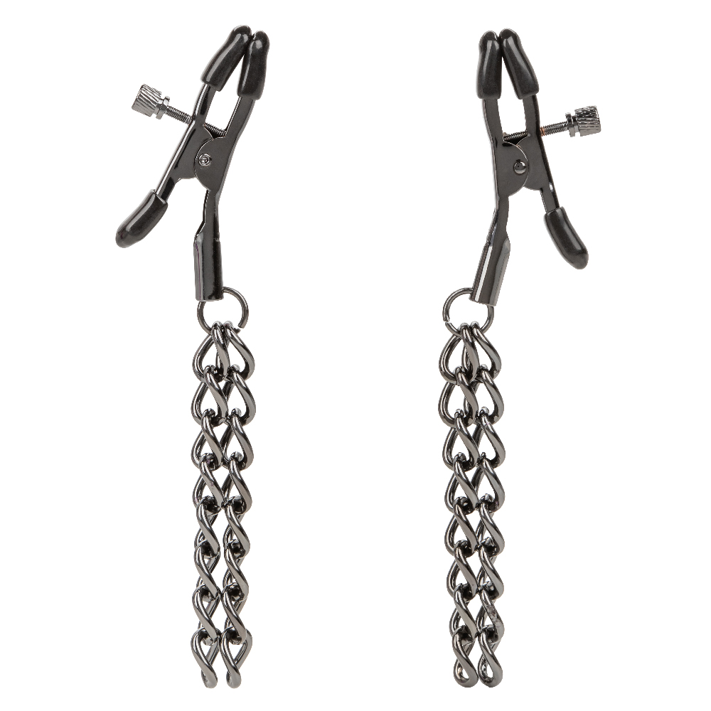 euphoria collection chain nipple clamps black 