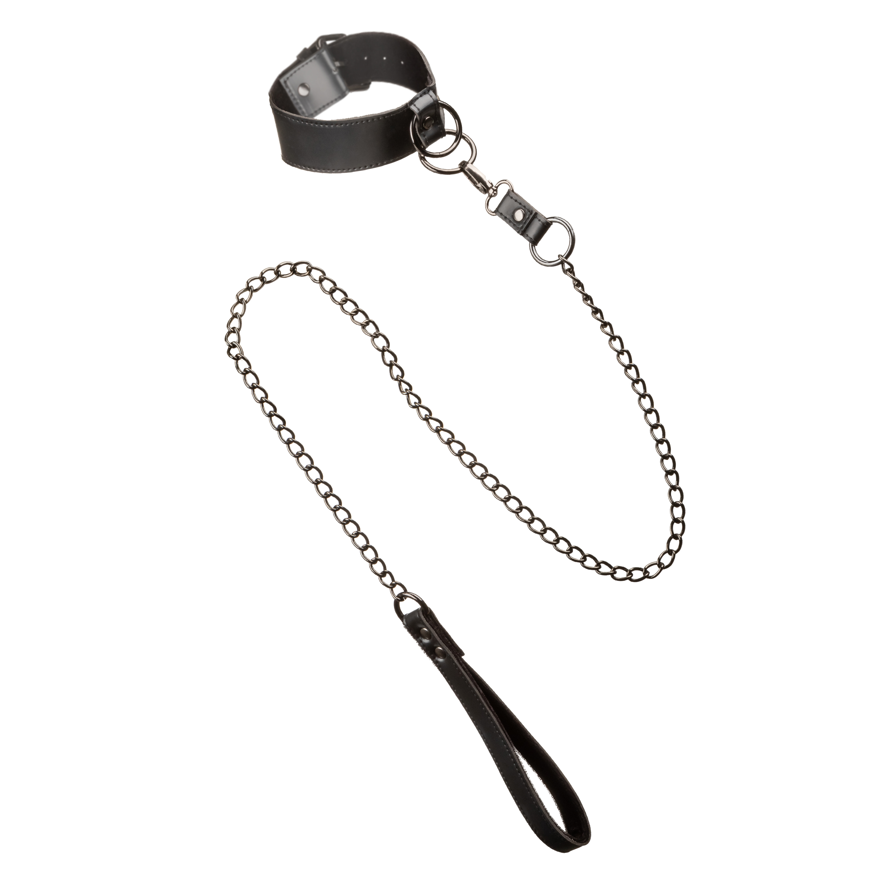 euphoria collection collar with chain leash black 