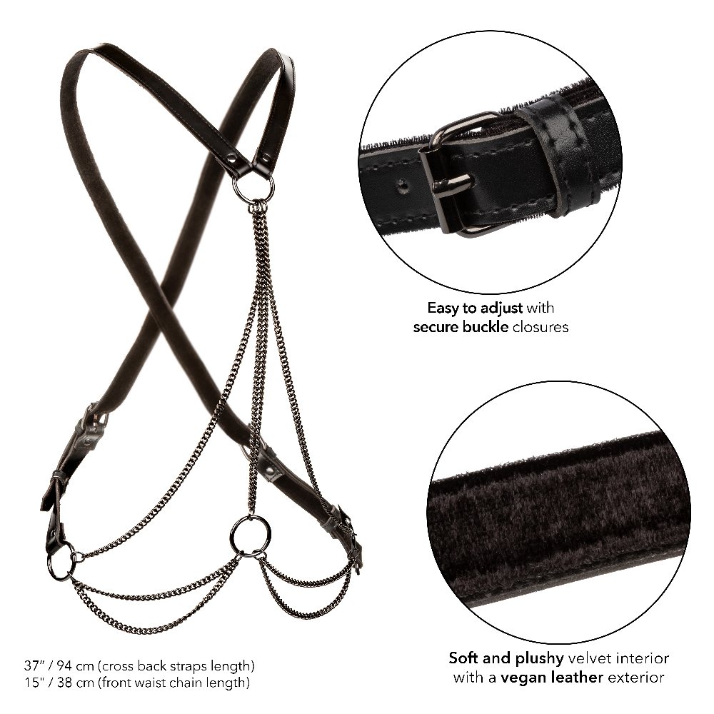 euphoria collection multi chain harness black 