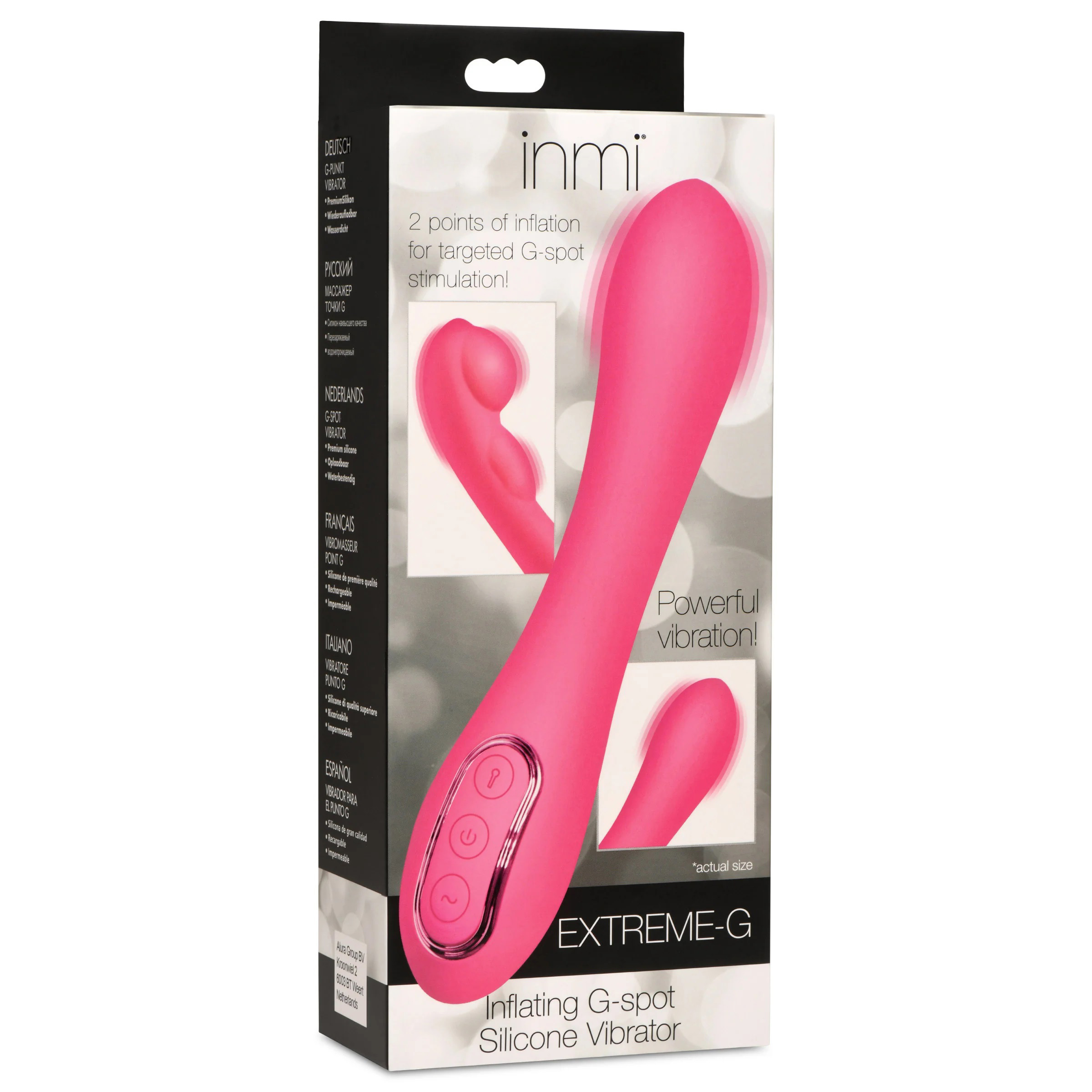 extreme g inflating g spot silicone vibrator  pink 