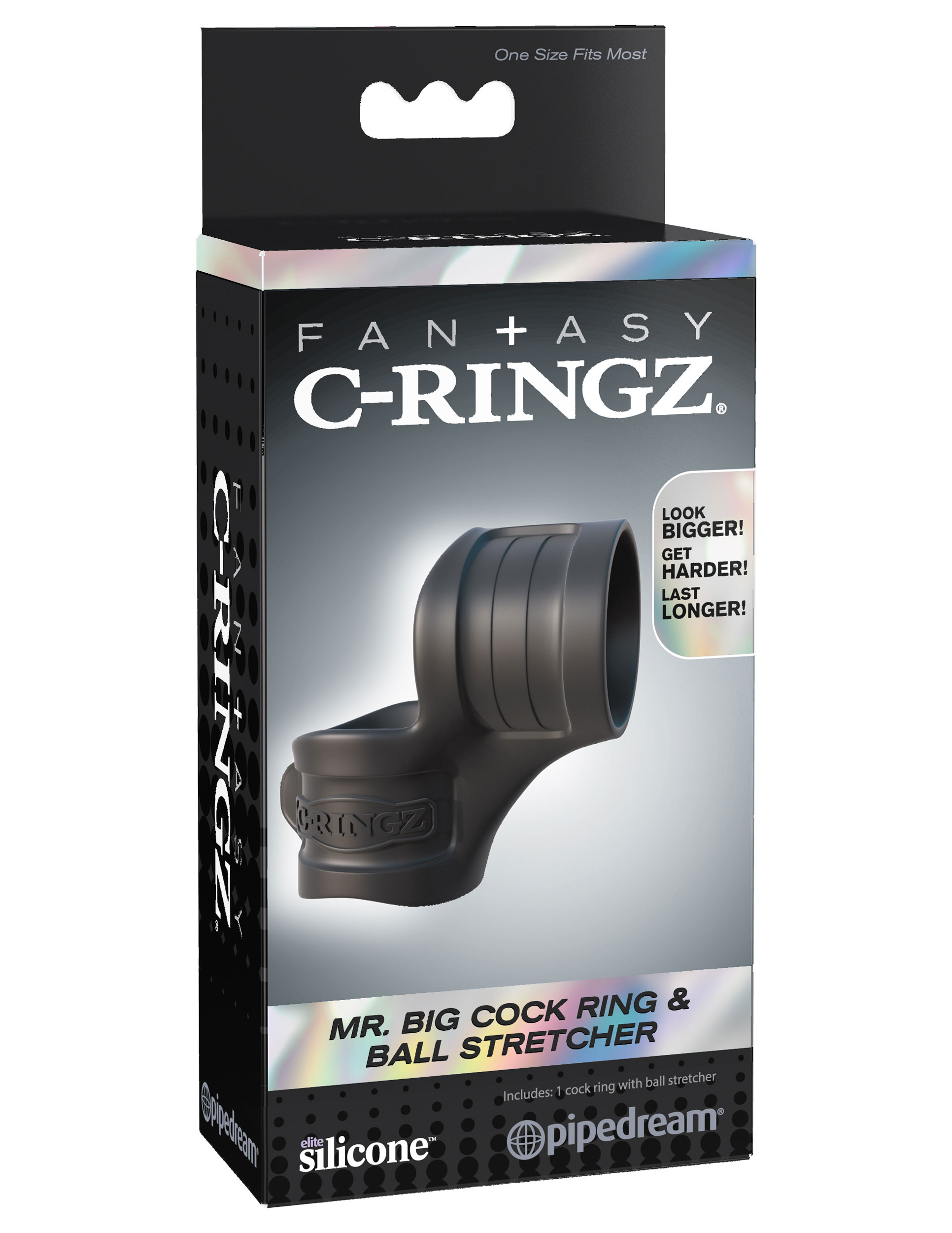 fantasy c ring mr big cock ring and ball stretcher black 