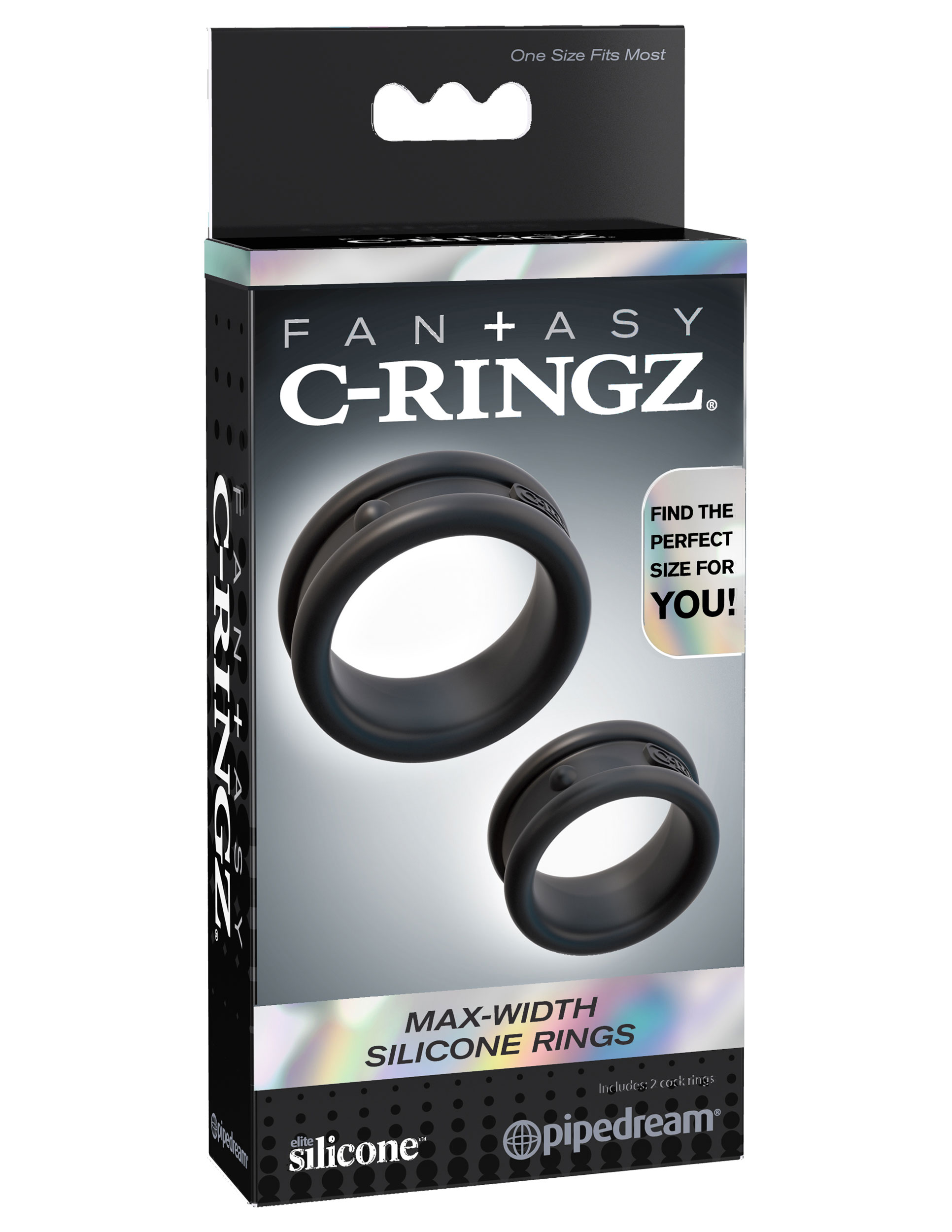 fantasy c ringz max width silicone rings black 