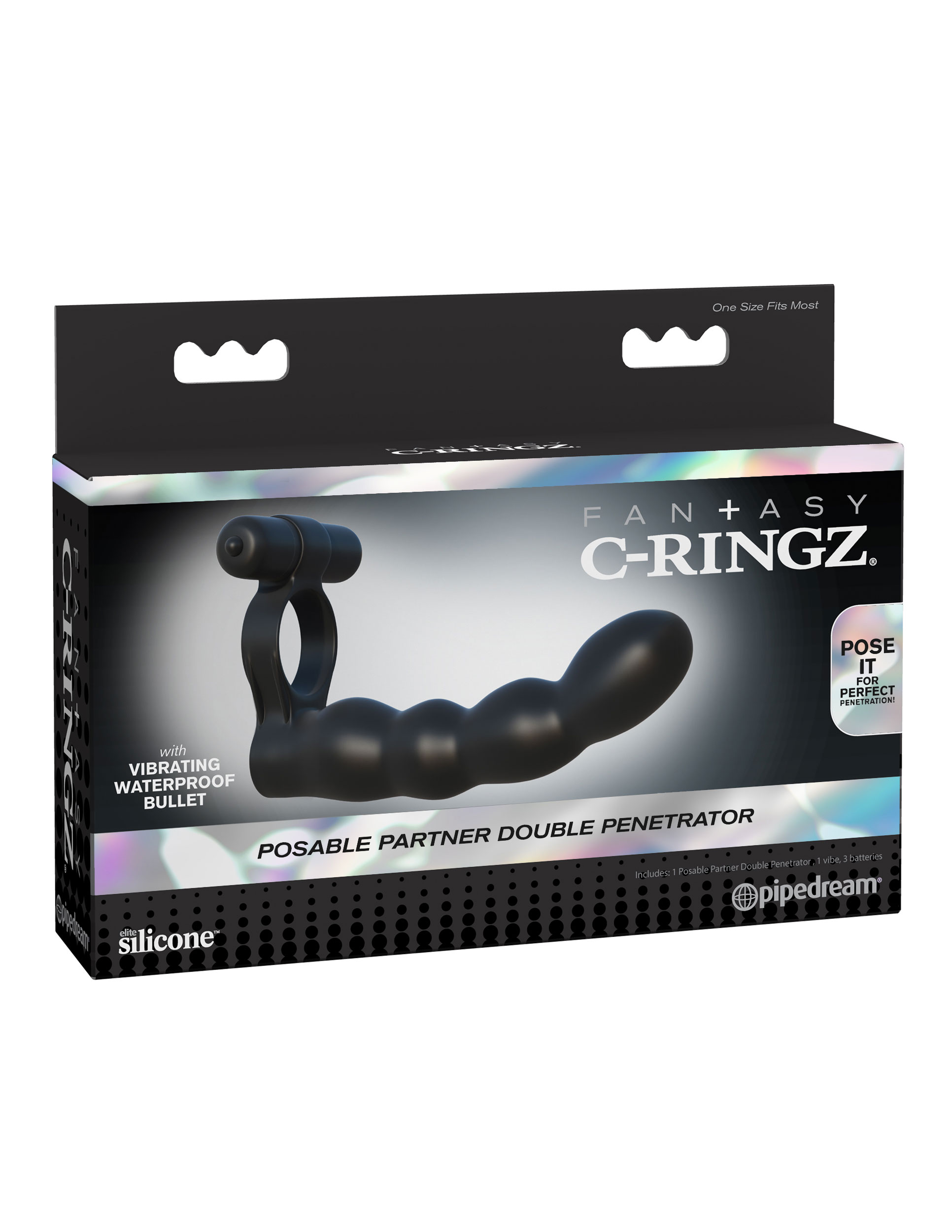 fantasy c ringz posable partner double penetrator black 