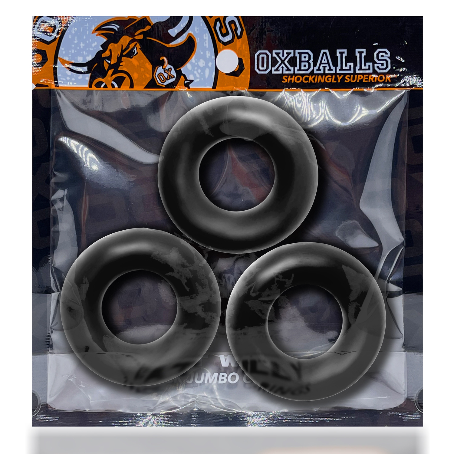 fat willy  pack jumbo c rings black 