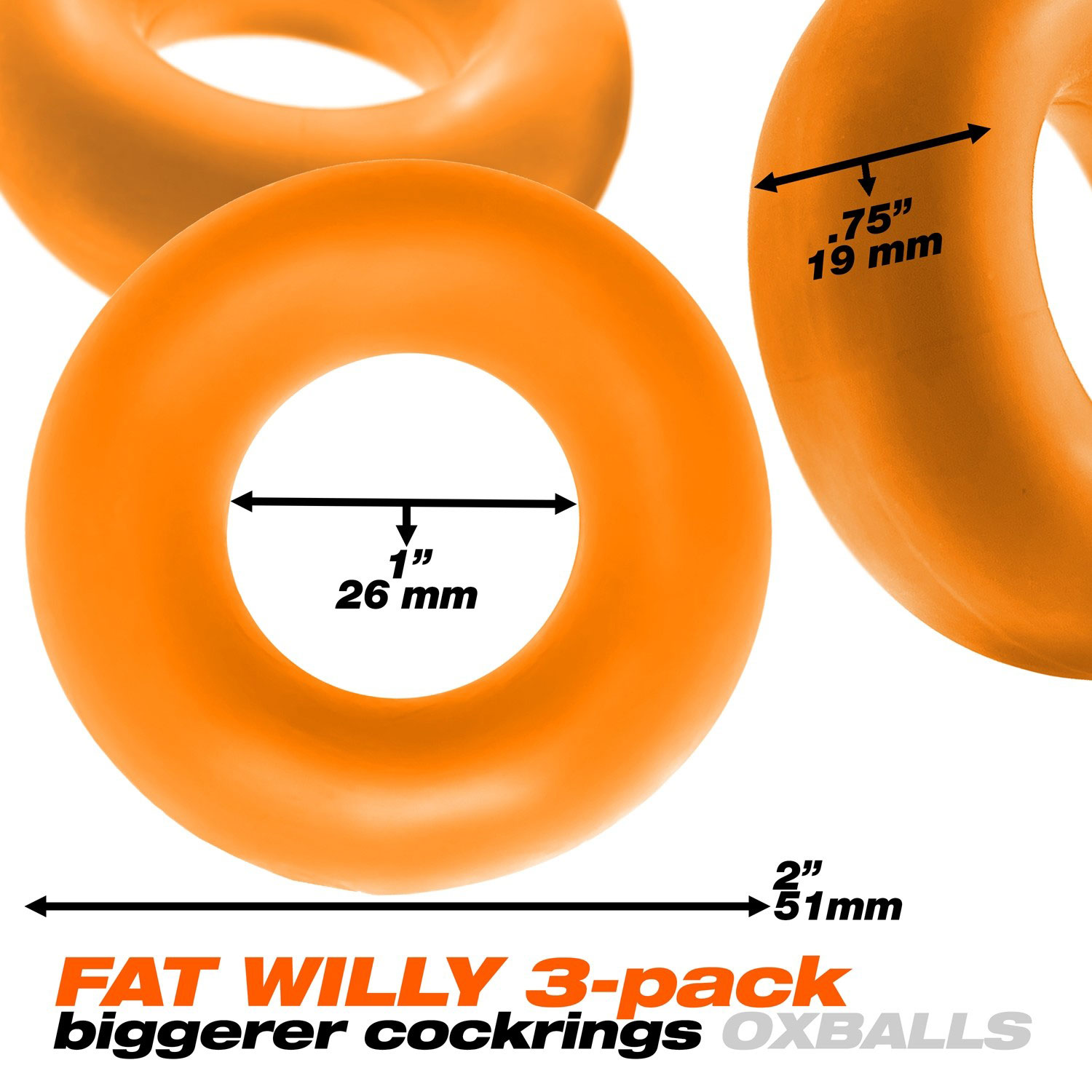 fat willy  pack jumbo cockring orange 