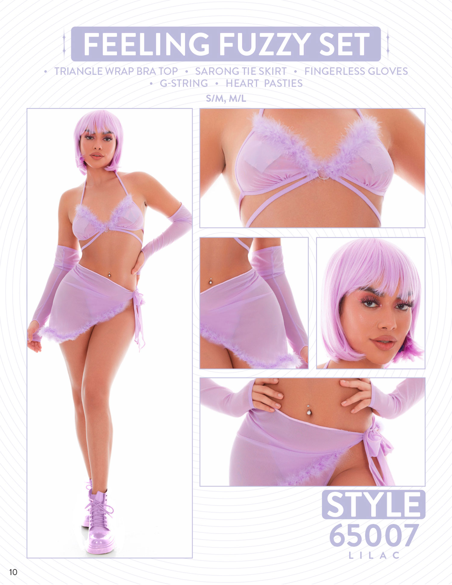 feeling fuzzy pc set medium large lilac 