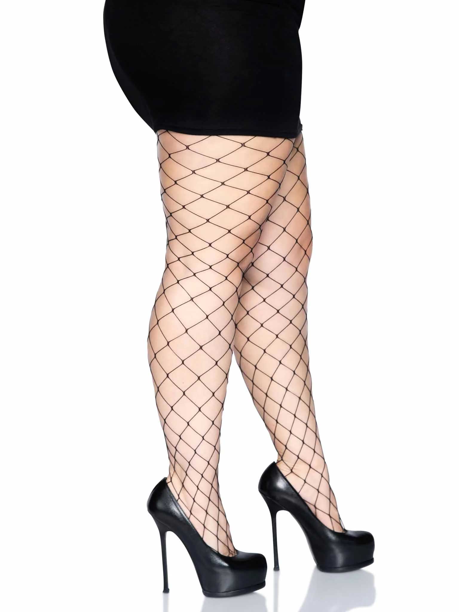 fence net pantyhose queen black 