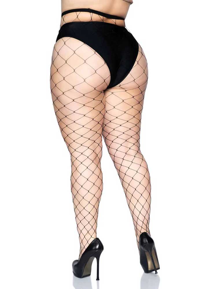 fence net pantyhose queen black 