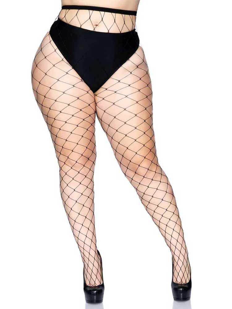 fence net pantyhose queen black 