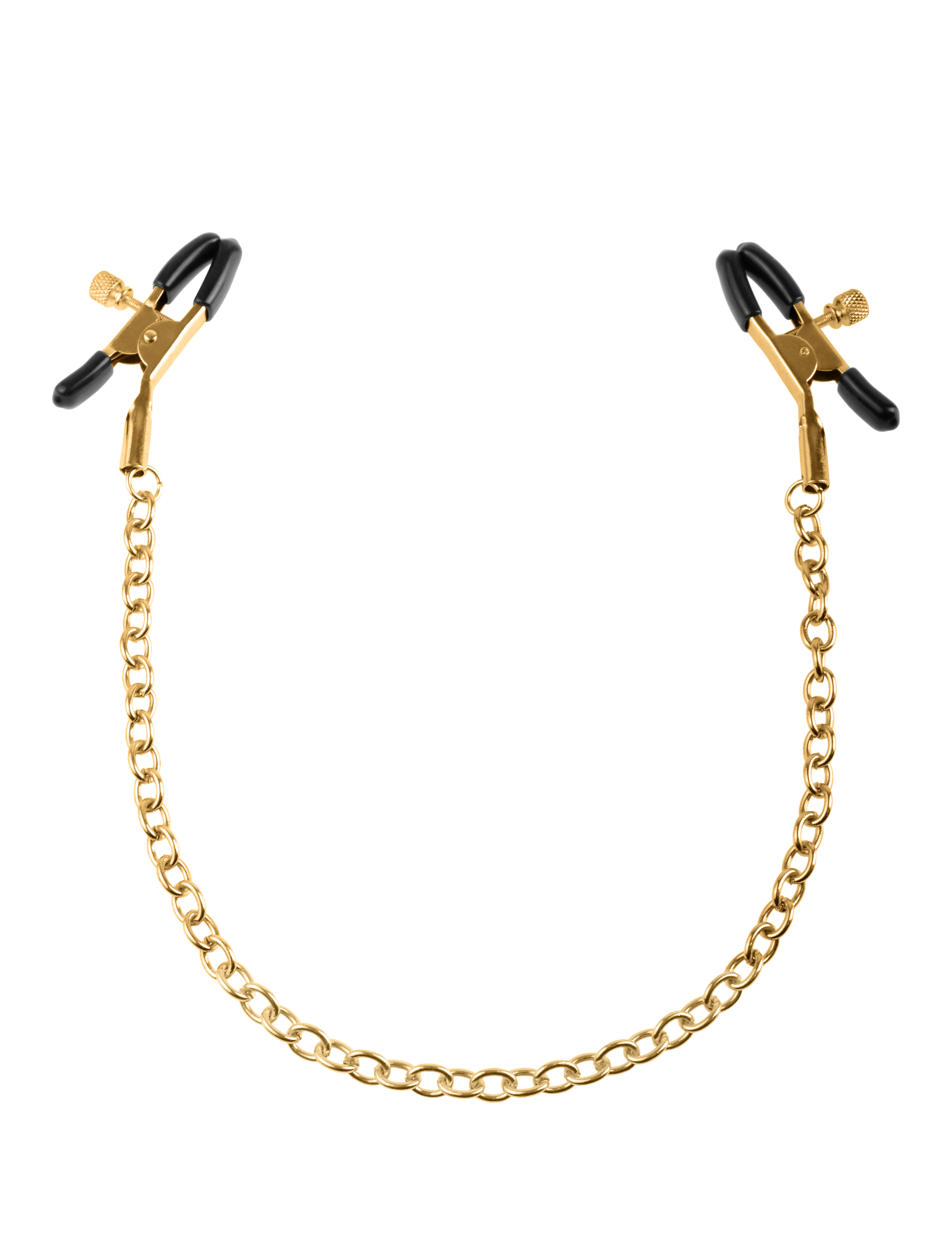 fetish fantasy gold chain nipple clamps gold 