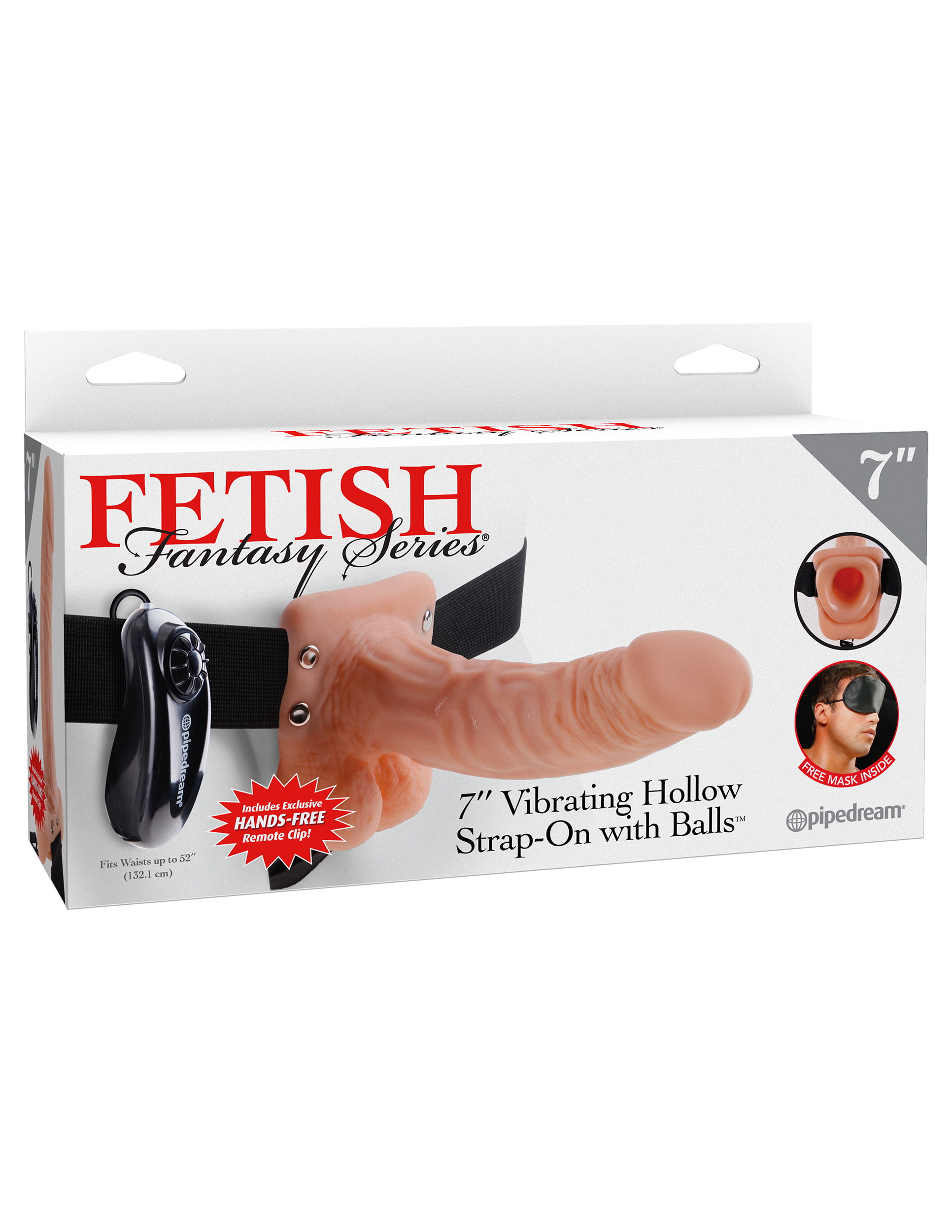 fetish fantasy series  inch vibrating hollow strap on with balls flesh 