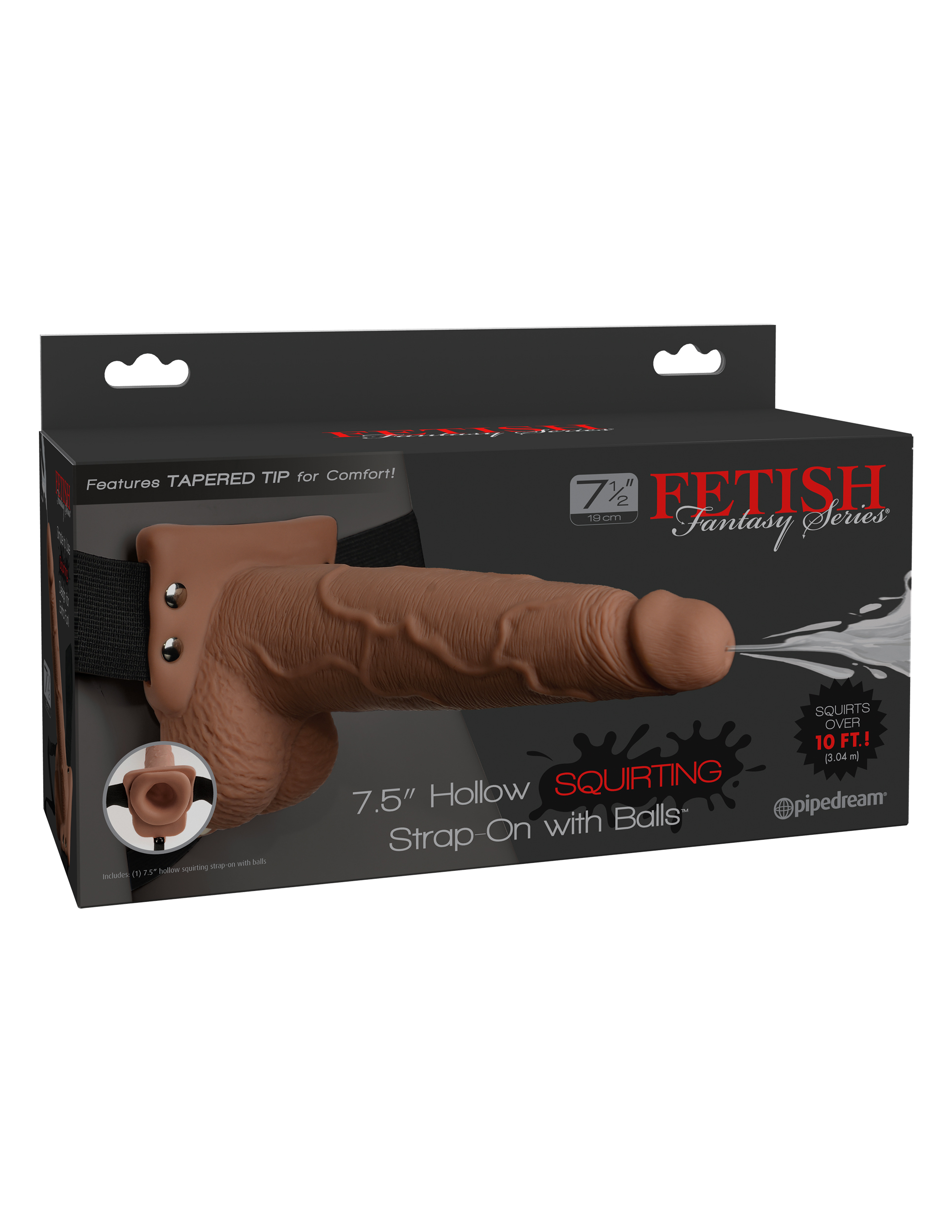 fetish fantasy series . inch hollow squirting strap on with balls   