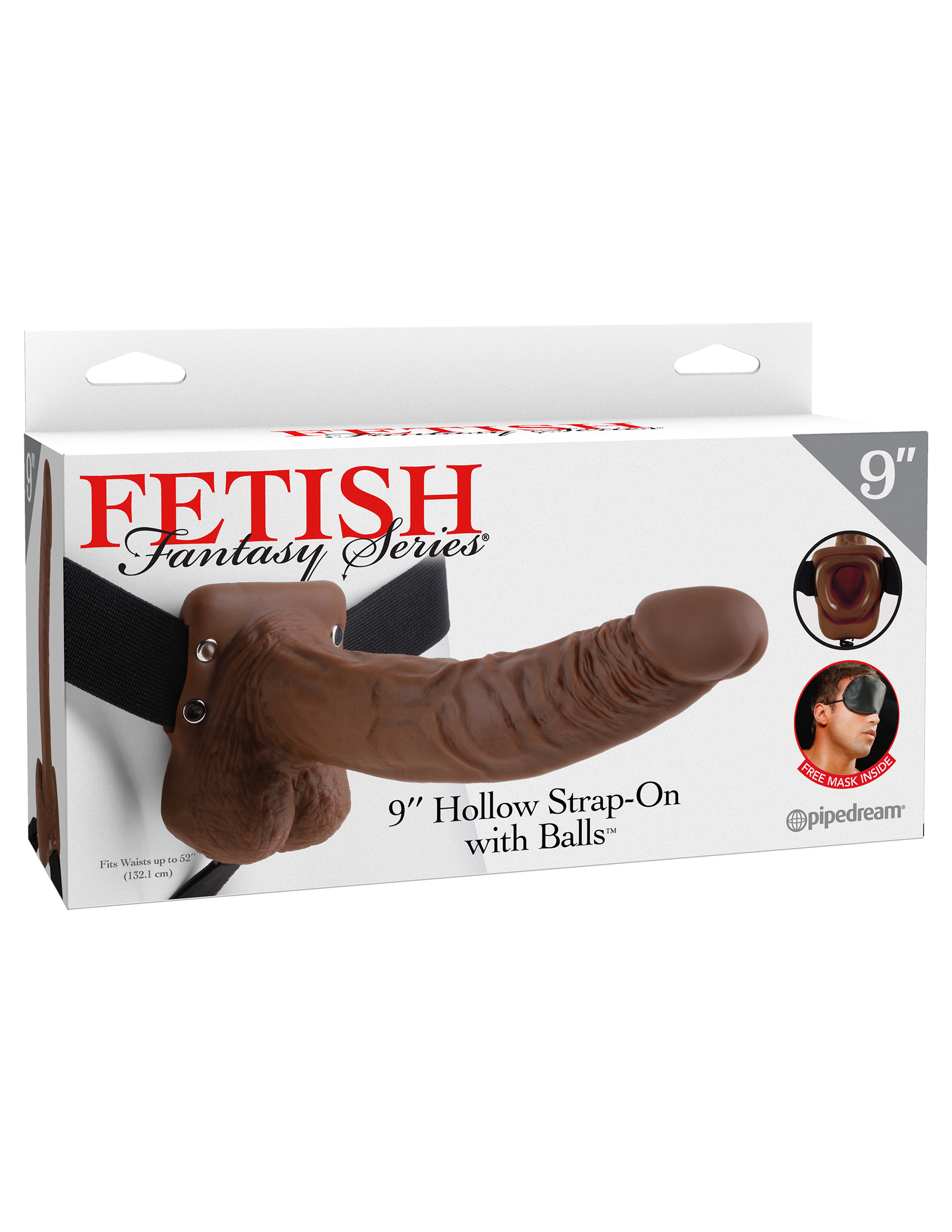 fetish fantasy series  inch hollow strap on with balls brown 