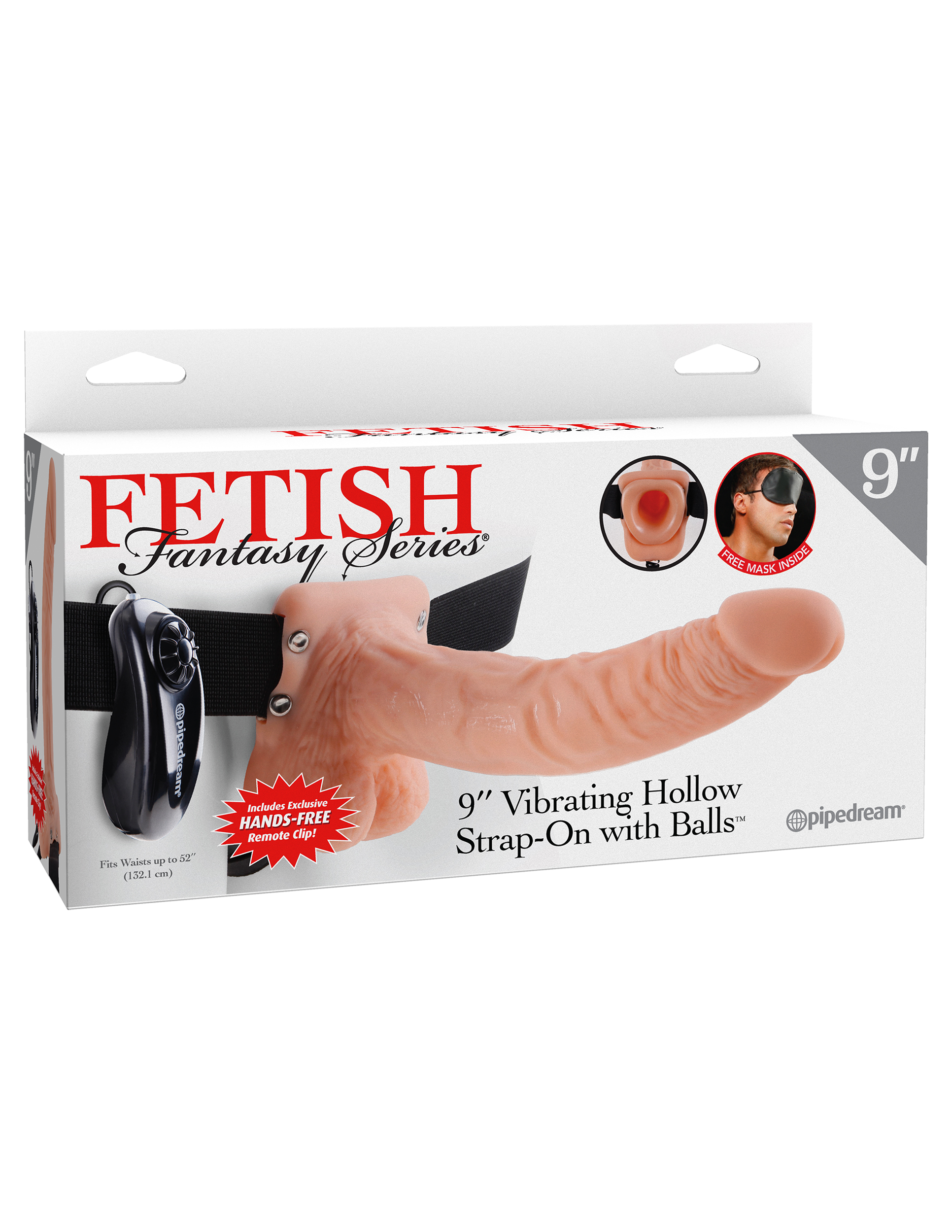 fetish fantasy series  inch vibrating hollow strap on with balls flesh 