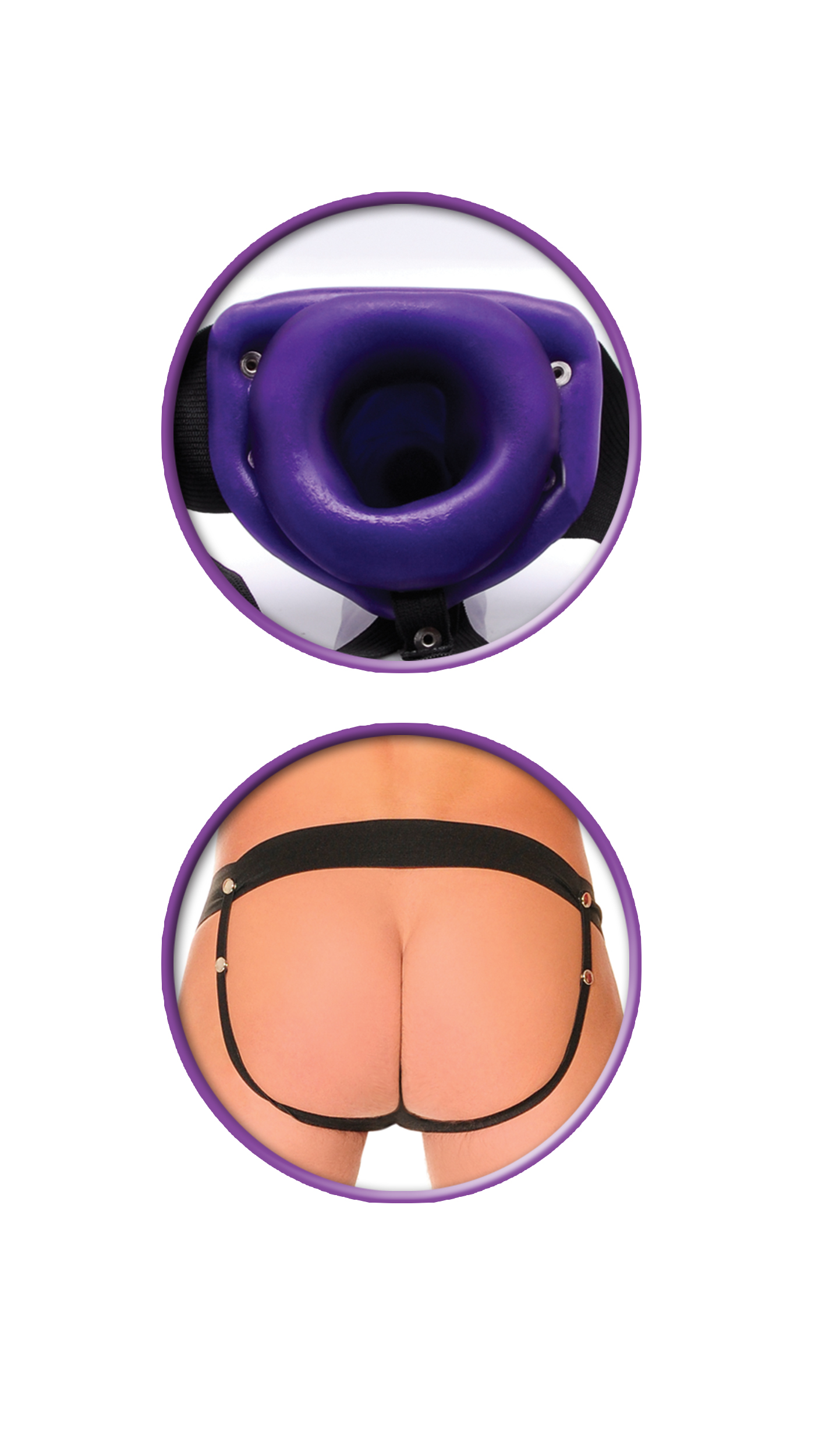 fetish fantasy series for him or her vibrating hollow strap on purple 