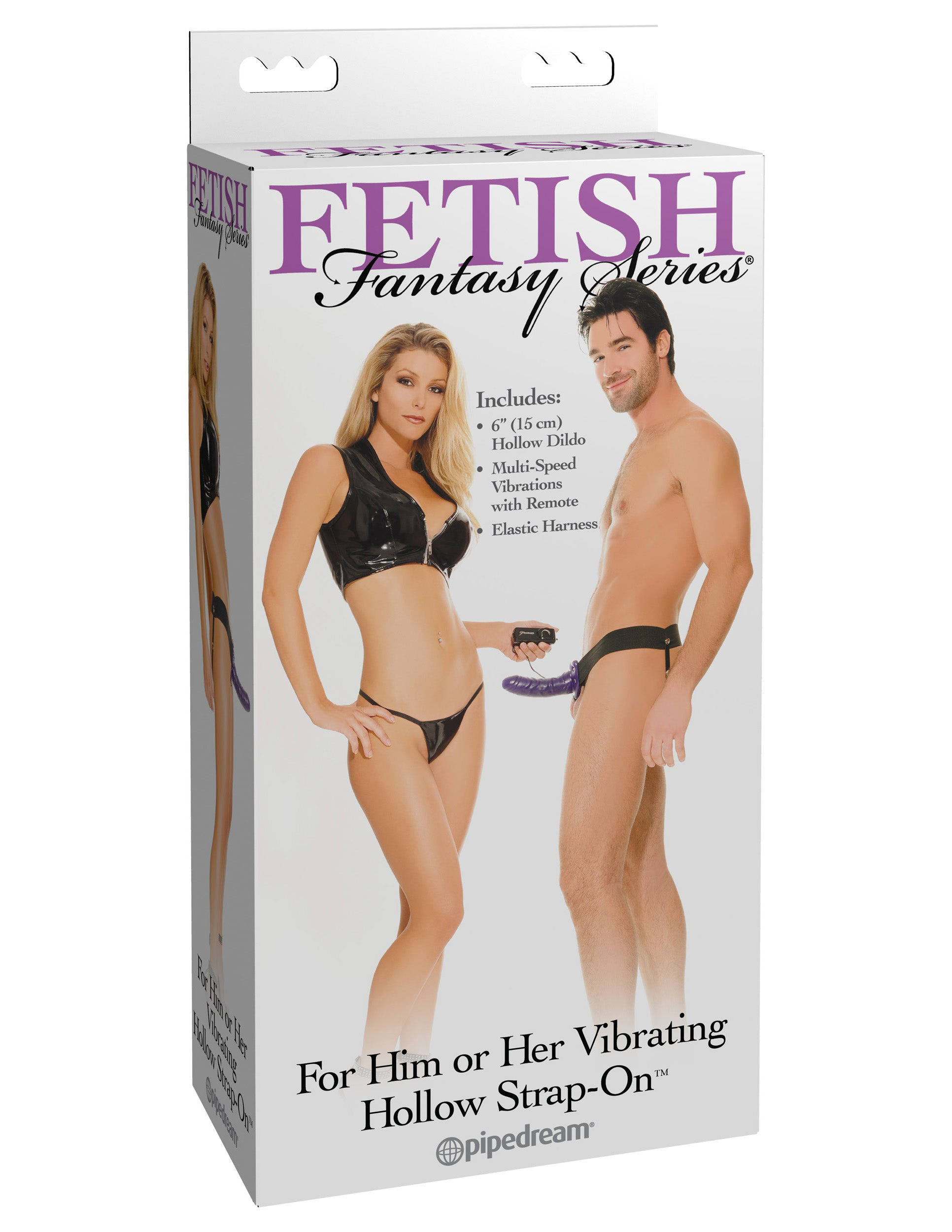 fetish fantasy series for him or her vibrating hollow strap on purple 