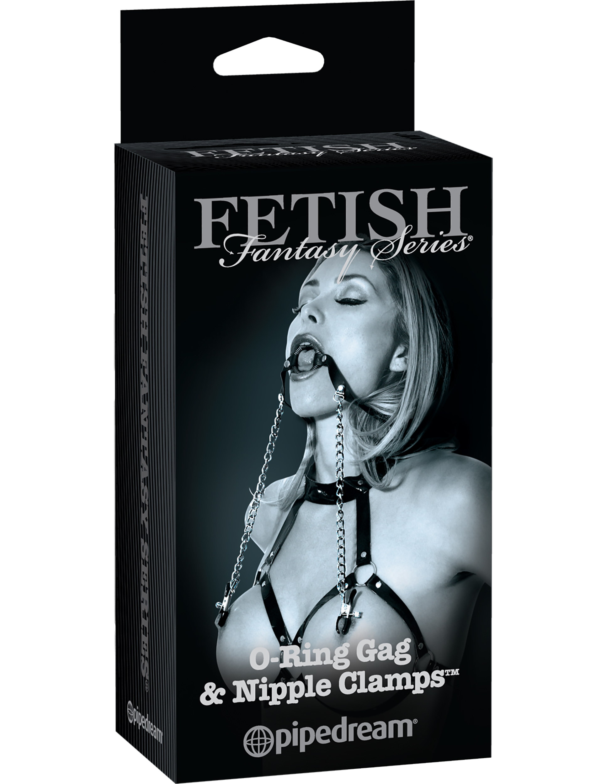 fetish fantasy series limited edition o ring gag and nipple clamps black 